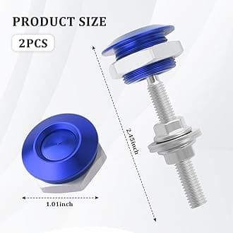 carleef 2PCS Hood Pins Kit for Car with Spacers & Screws,Aluminum Alloy Bumper Quick Release for Engine Cover Protection,Universal Push-Button Quick Latch Car Accessories (Blue), 1.01x1.01x0.6 inch