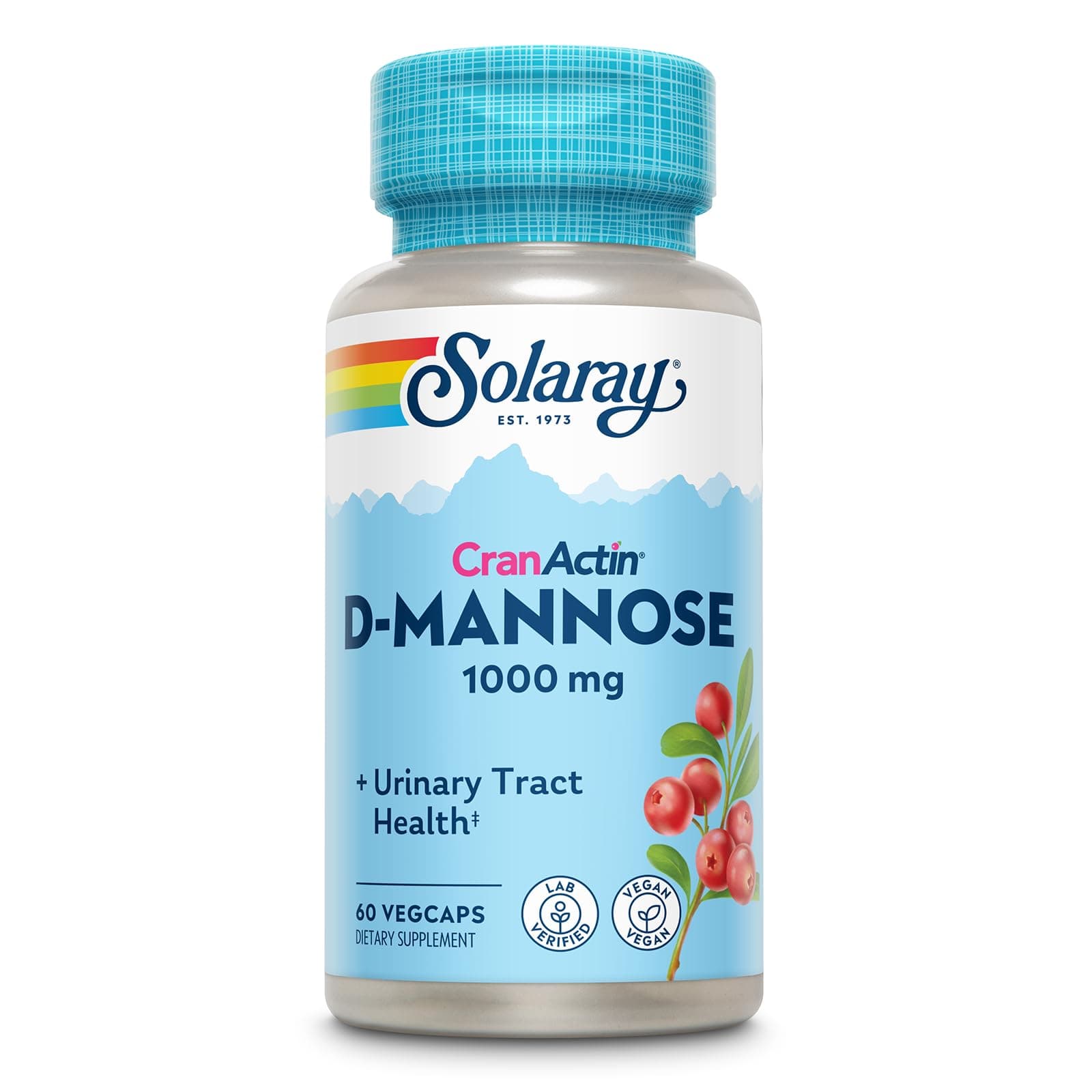 Solaray D-Mannose with Cranactin, 1000 mg, 60 Count
