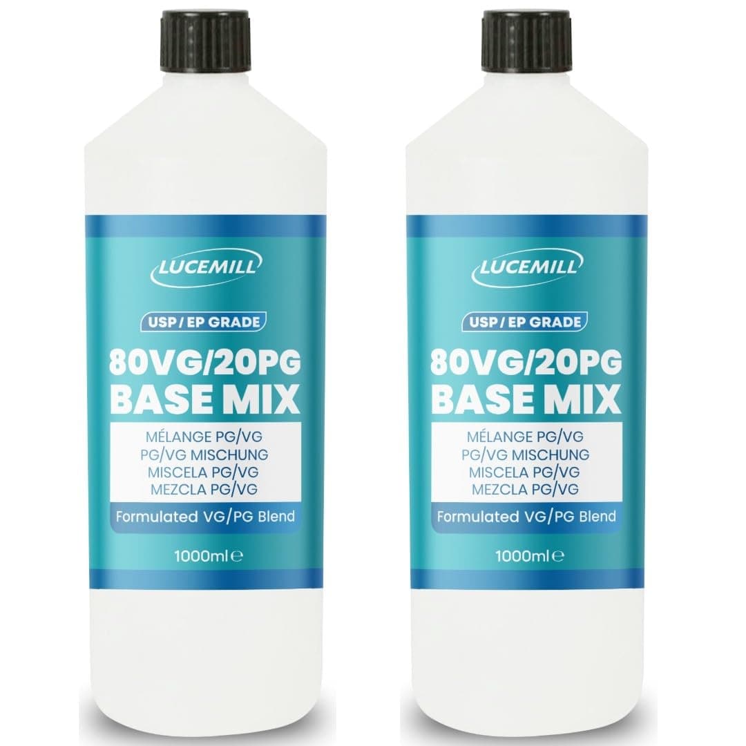 80VG/20PG Premixed Liquid | 2 x 1 Litre | High Purity USP/EP Grade | Smooth, Balanced 80/20 Glycerine Glycol Blend for Pharmaceutical & Food Applications