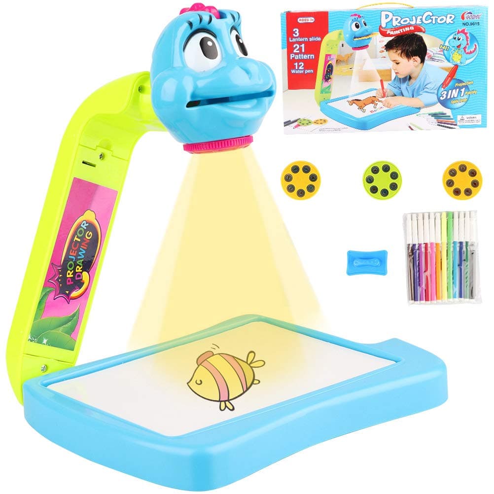BSOA Projector Learning and Drawing Painting Set,Kids Drawing Table Tracing Desk Learn to Draw Sketch Machine Art Tracing Projector Kit Educational Drawing Playset for Kids Boys Girls