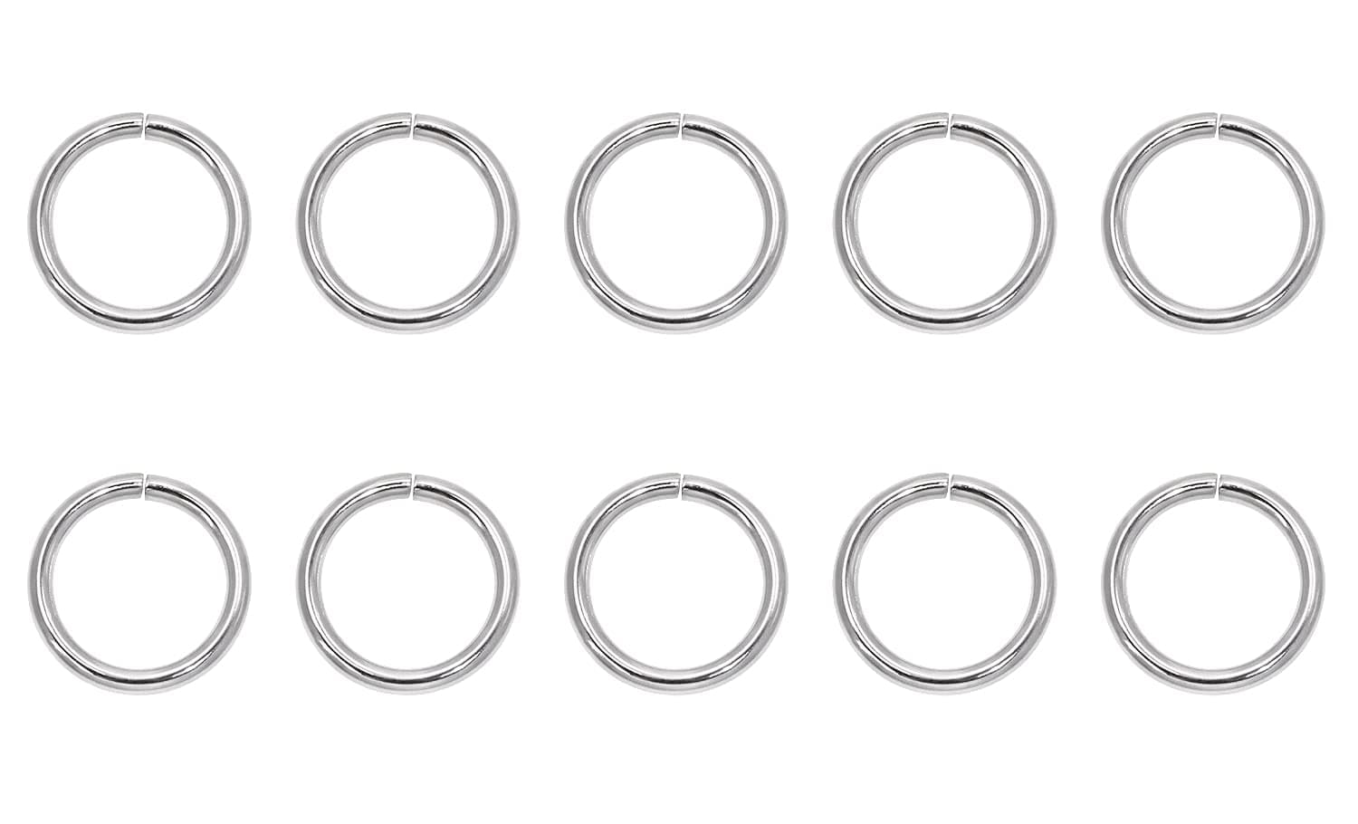Shapenty Metal O Ring Multi-Purpose Buckle Loop Ring Connectors for Hardware Bags Luggage Strap Belt Webbing Dog Leashes Purse Making Necklace Bracelet Keychain Crafts, 10PCS (Silver, 3 x 20mm)