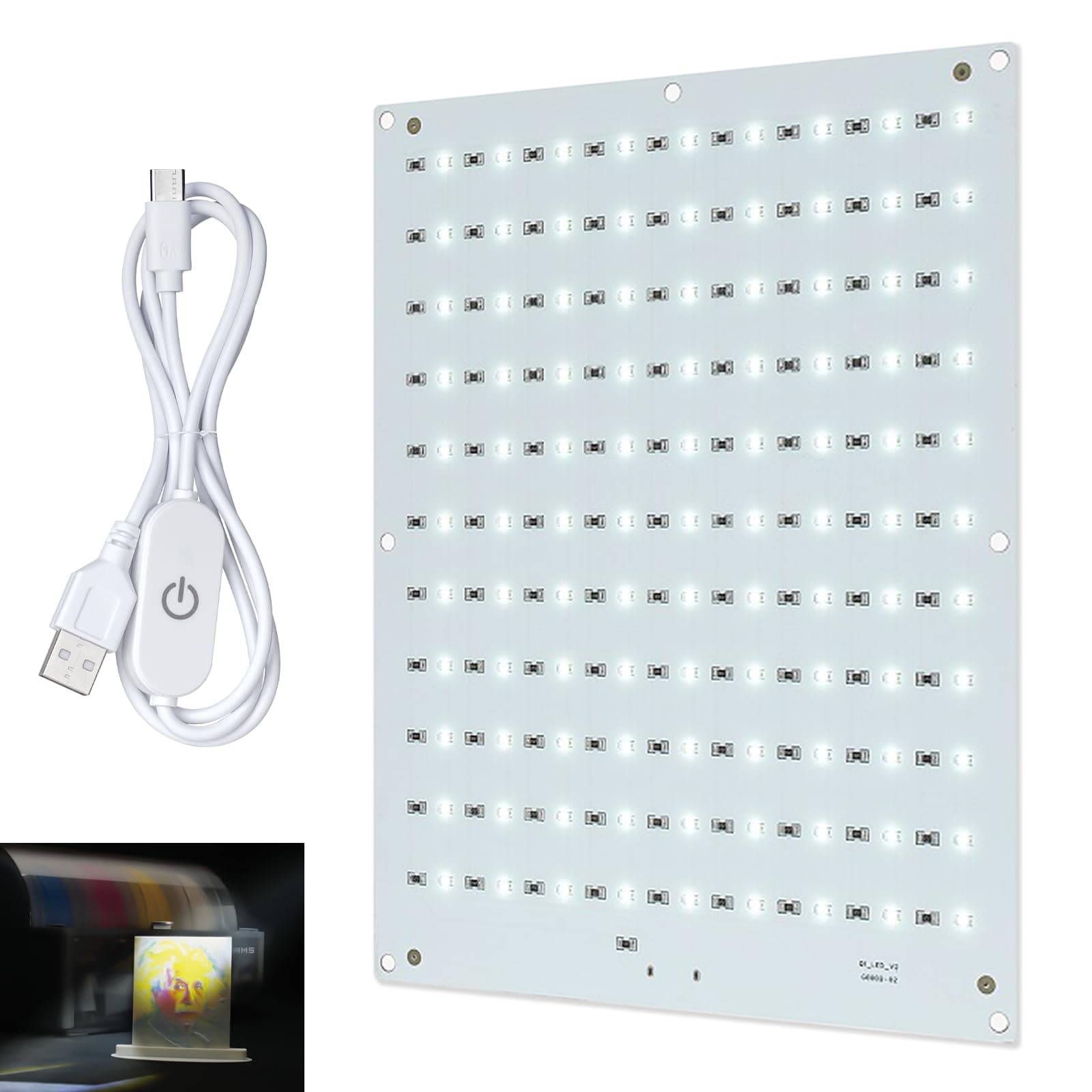 CMYK Lithophane LED Backlight Board Kit Compatible with Bambulab A1/A1 mini Combo/P2S/P1P/P1S/X1C/X1E AMS 3D Printer for 3D Printed Photo Model Light Board