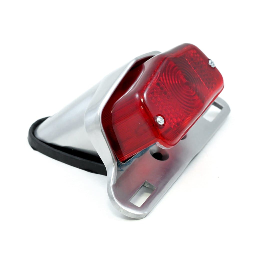 "Hooded" Lucas Tail Light Assembly (Brushed Aluminum)