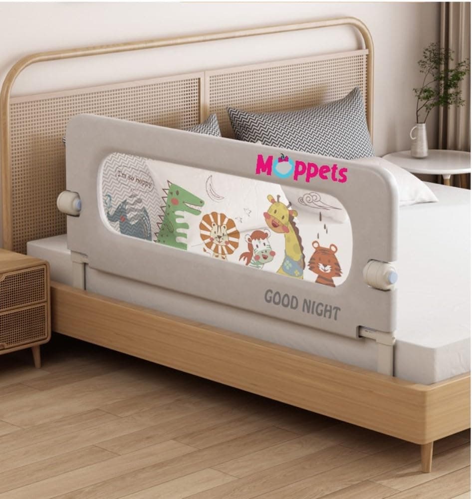 Moppets Bed Rails for Baby Safety/Bed Side Protactor Guard from Falling with Instant Set up, 14 Level Hight Adjustment & Easy to Fold - (1.8 Meter/ 6FT) (2)