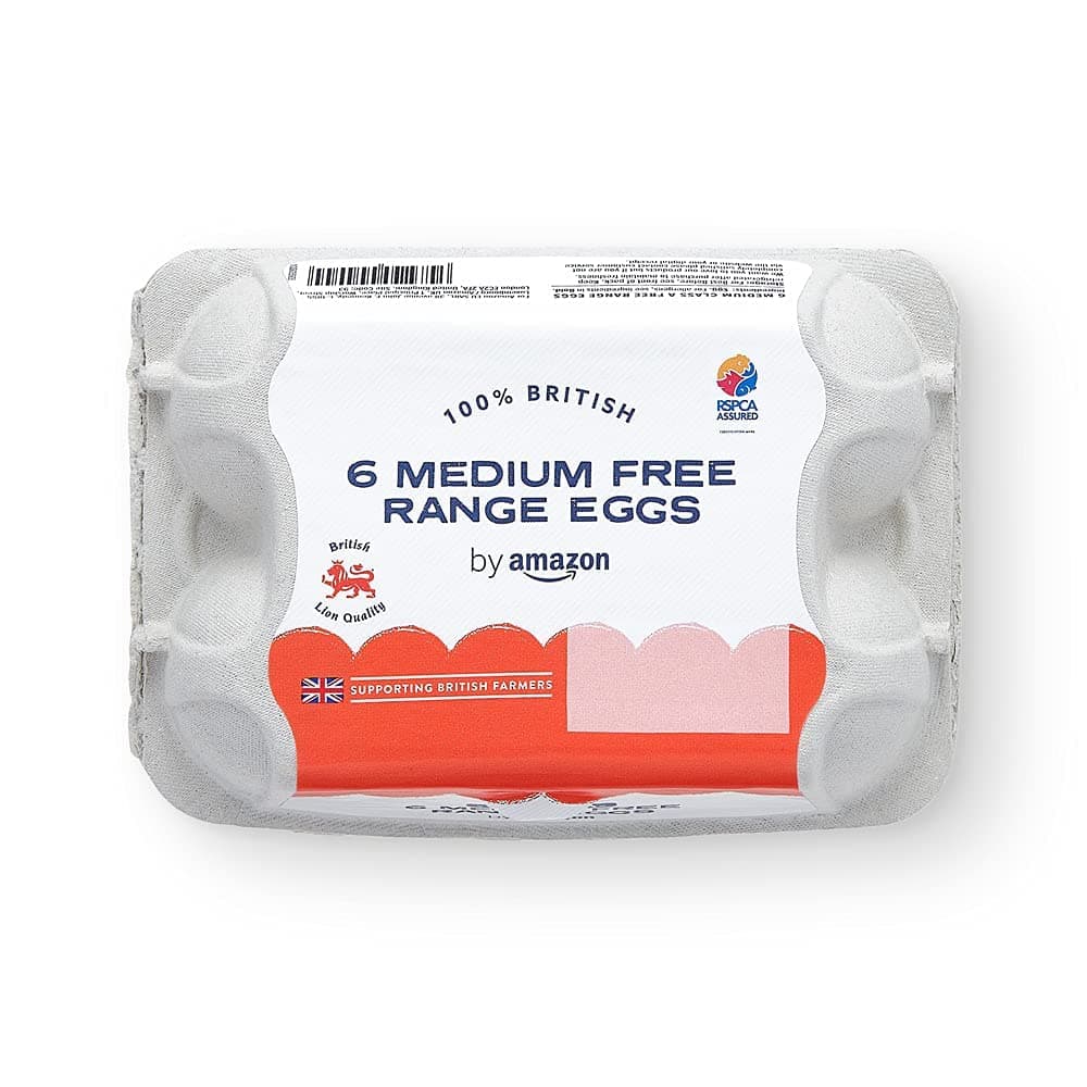 by Amazon Medium Free Range Eggs, 6 pack