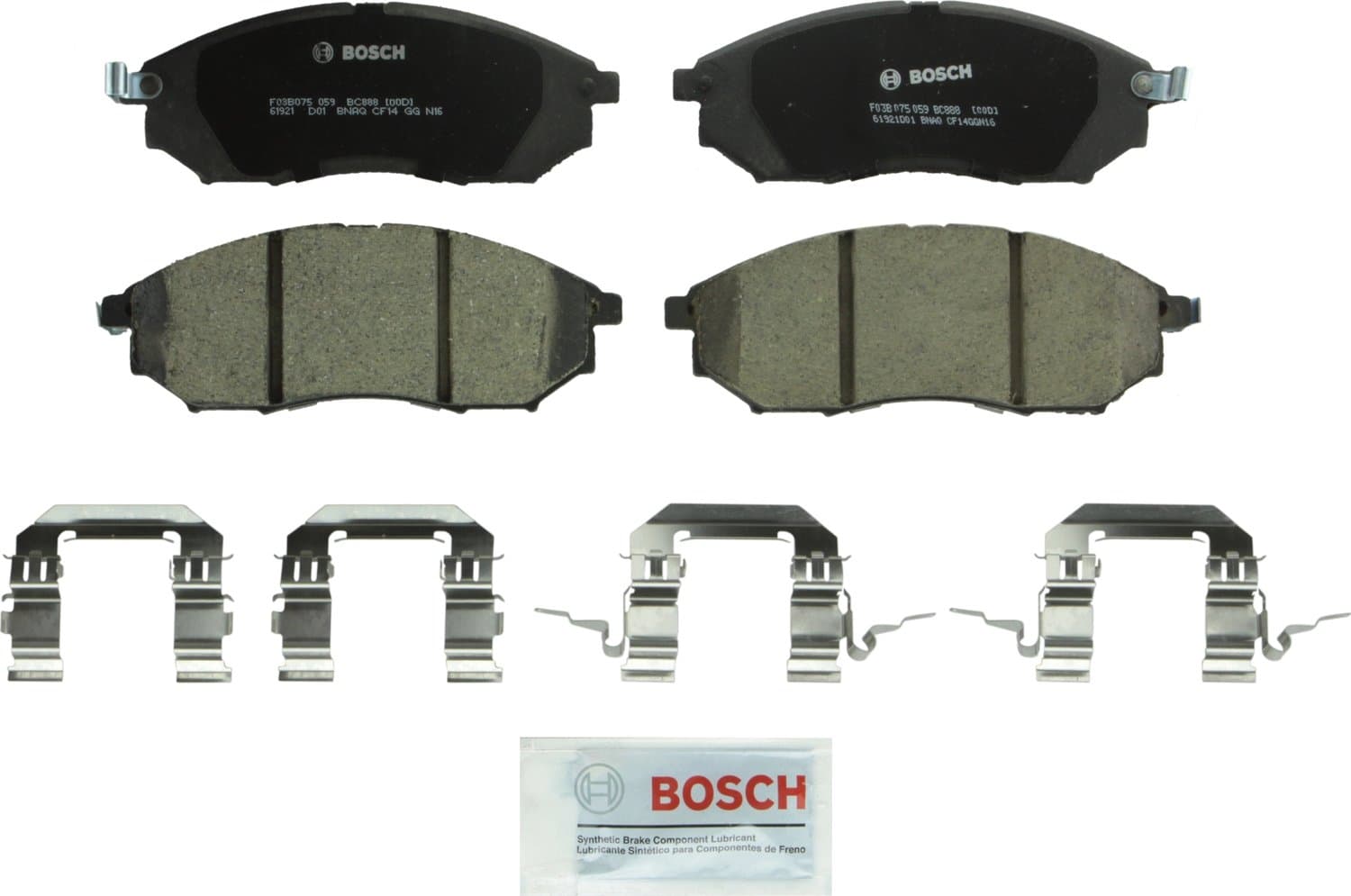 BC888 QuietCast Premium Ceramic Disc Brake Pad Set- Compatible With Select Infiniti EX, FX, G, M (25, 35, 37, 45, 56), Q40, Q45, Q70, QX50, QX70; Nissan 350Z, 370Z, Murano, Pathfinder; FRONT