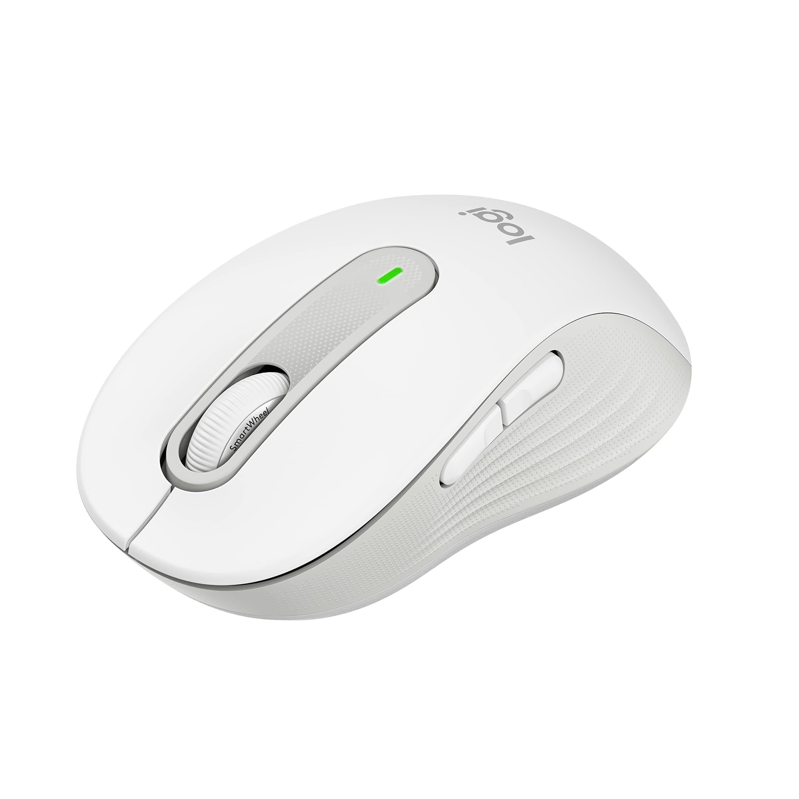 Signature M650 Wireless Mouse - for Small to Medium Sized Hands, SmartWheel Scrolling, Bluetooth, 24-Month Battery, Silent Clicks, Customizable Side Buttons, Contoured Shape - Off White