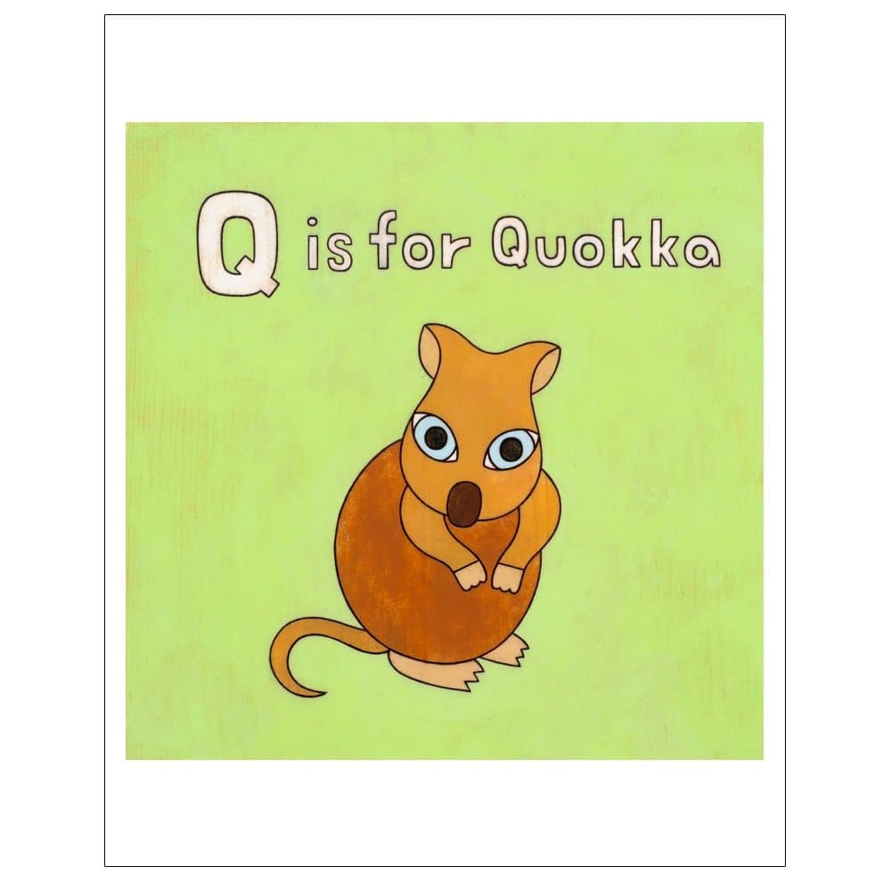 Wall Decor Art Print, Alphabets, Q is for Quokka