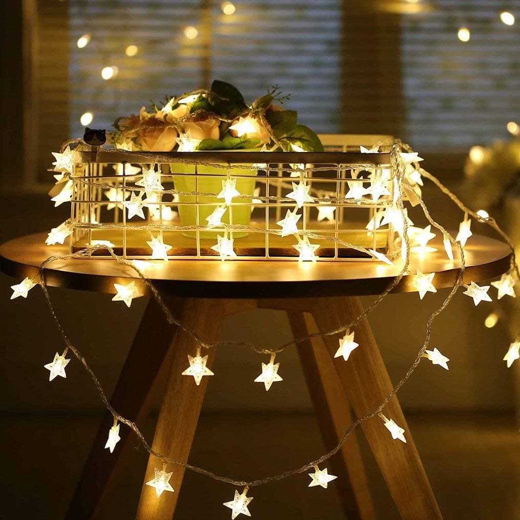 cuzile Star String Lights Indoor Fairy String Lights Battery Operated String Light 5.5 Meter 50 LEDs for Festive Wedding Birthday Party Decorations