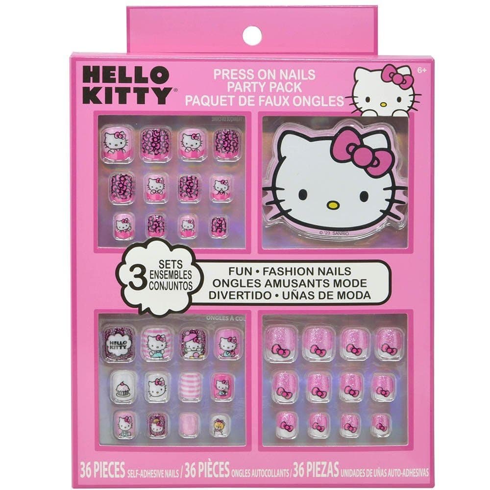 Hello Kitty Press-On Nails Party Pack - 36 Self-Adhesive Nails