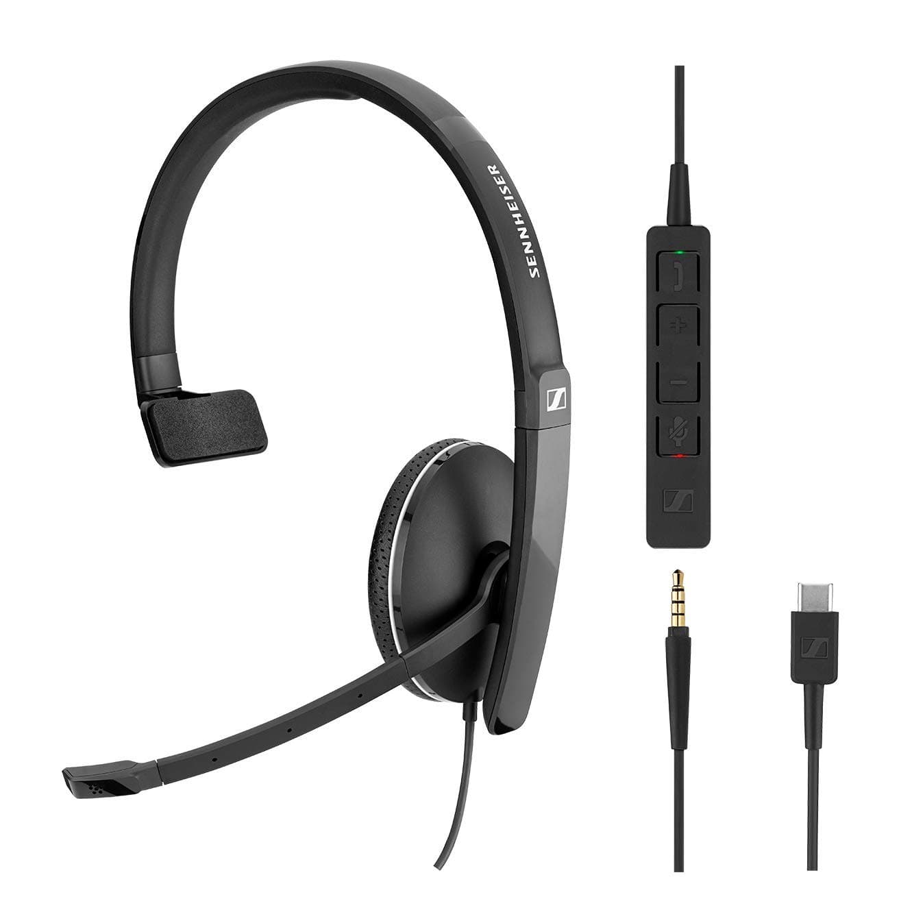 SC 135 USB-C (508355) - A monaural headset for professionals | with HD stereo sound, noise-canceling microphone and USB-C connector (black)