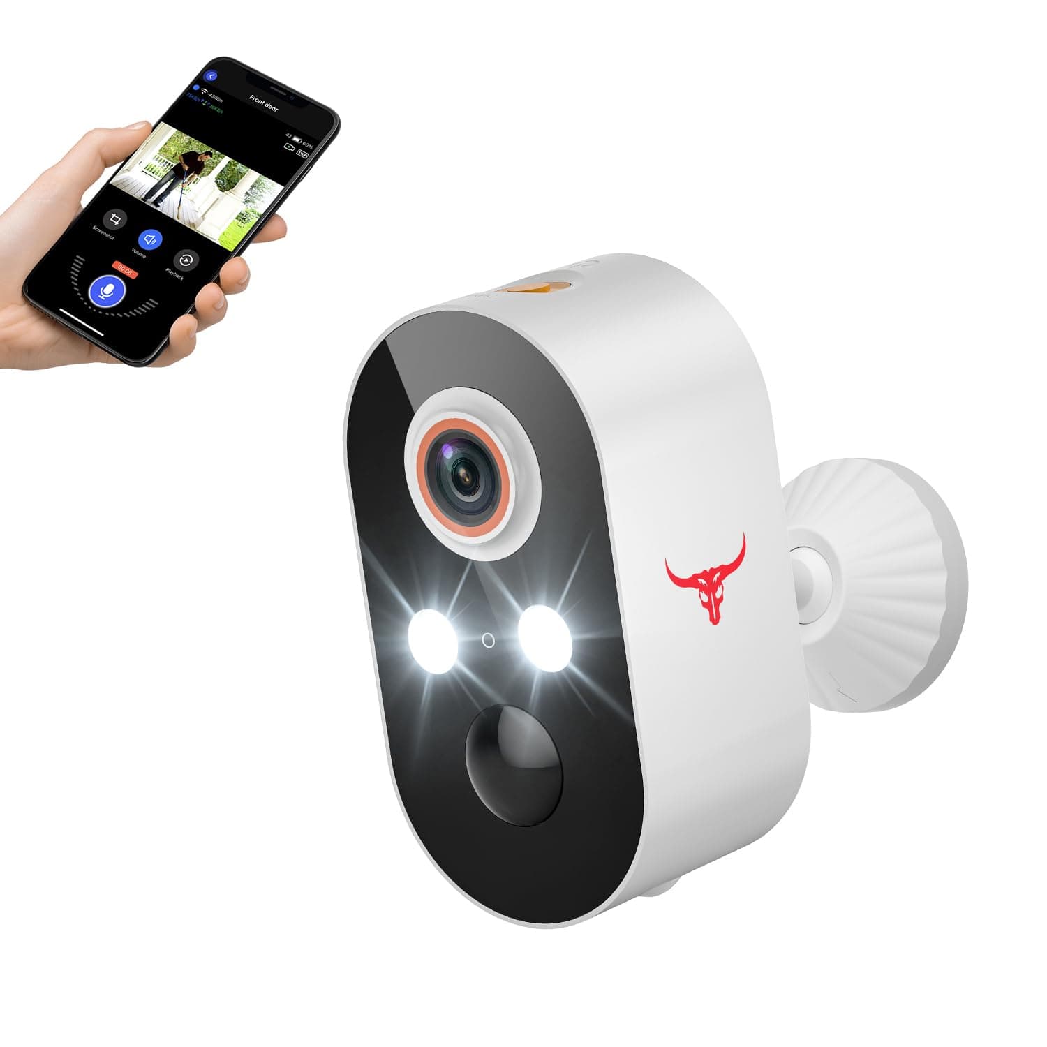 1080P Outdoor Security Camera Wireless with 2-Way Talk, Battery Powered, Color Night Vision, Suitable for Home Security Indoor/Outdoor, Cloud Storage (Sold Separately), 2.4G WiFi Only (1 Pack)