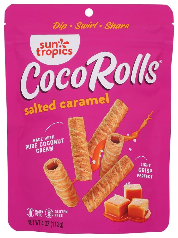 Non-GMO Rolled Coconut Wafer Rolls 4oz, 2 Pack (Salted Caramel)