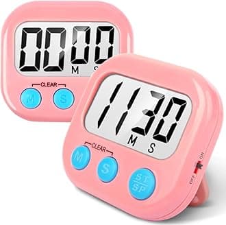 2 Pack Kitchen Timers Loud Ring Digital Timers for Cooking Magnetic Pink