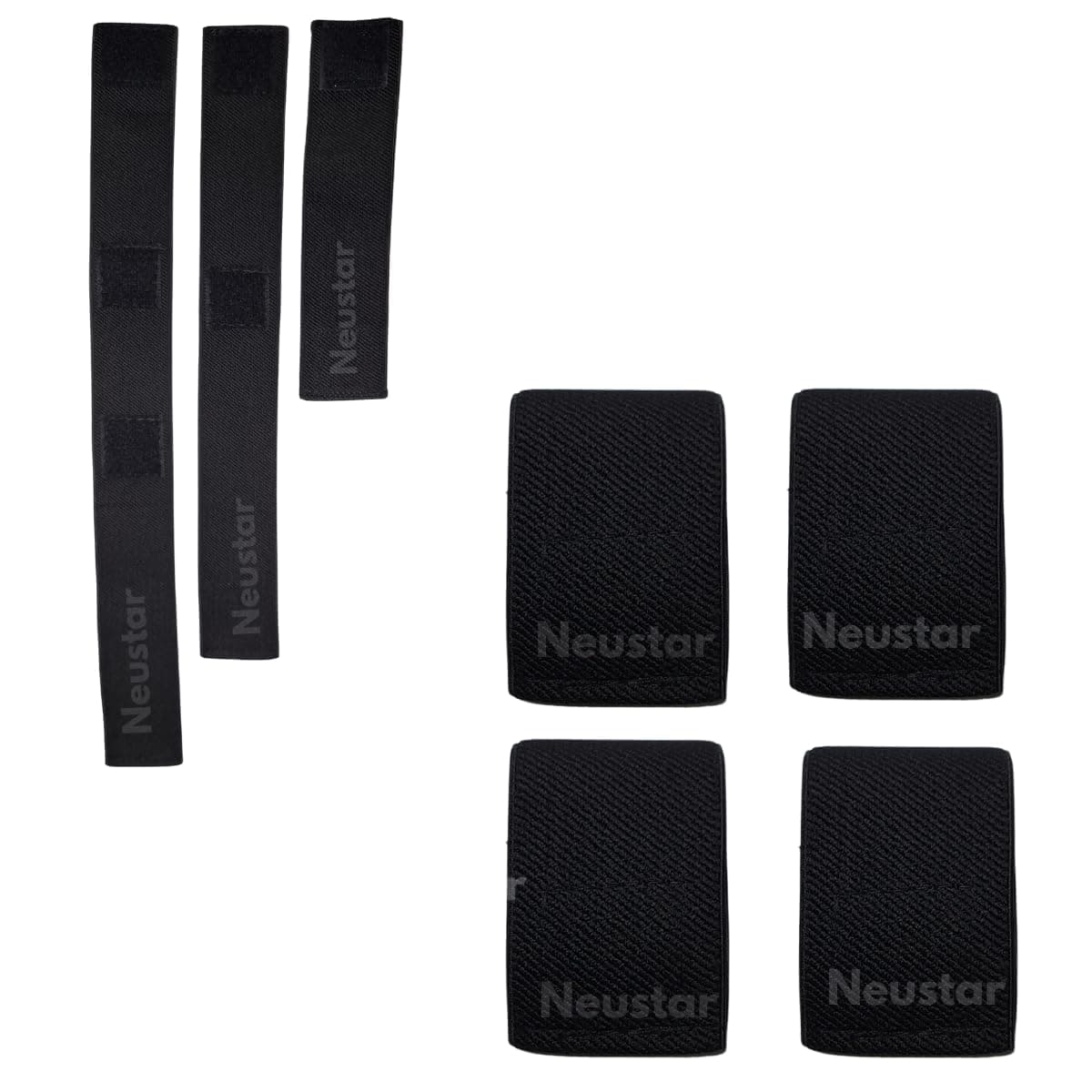 Neustar MAX Physio Therapy Machine Elastic Straps/Band/Velcro belt BLACK Color for Placing Rubber Pads for All Physiotherapy Machine (4 Pack 12 Piece Set)