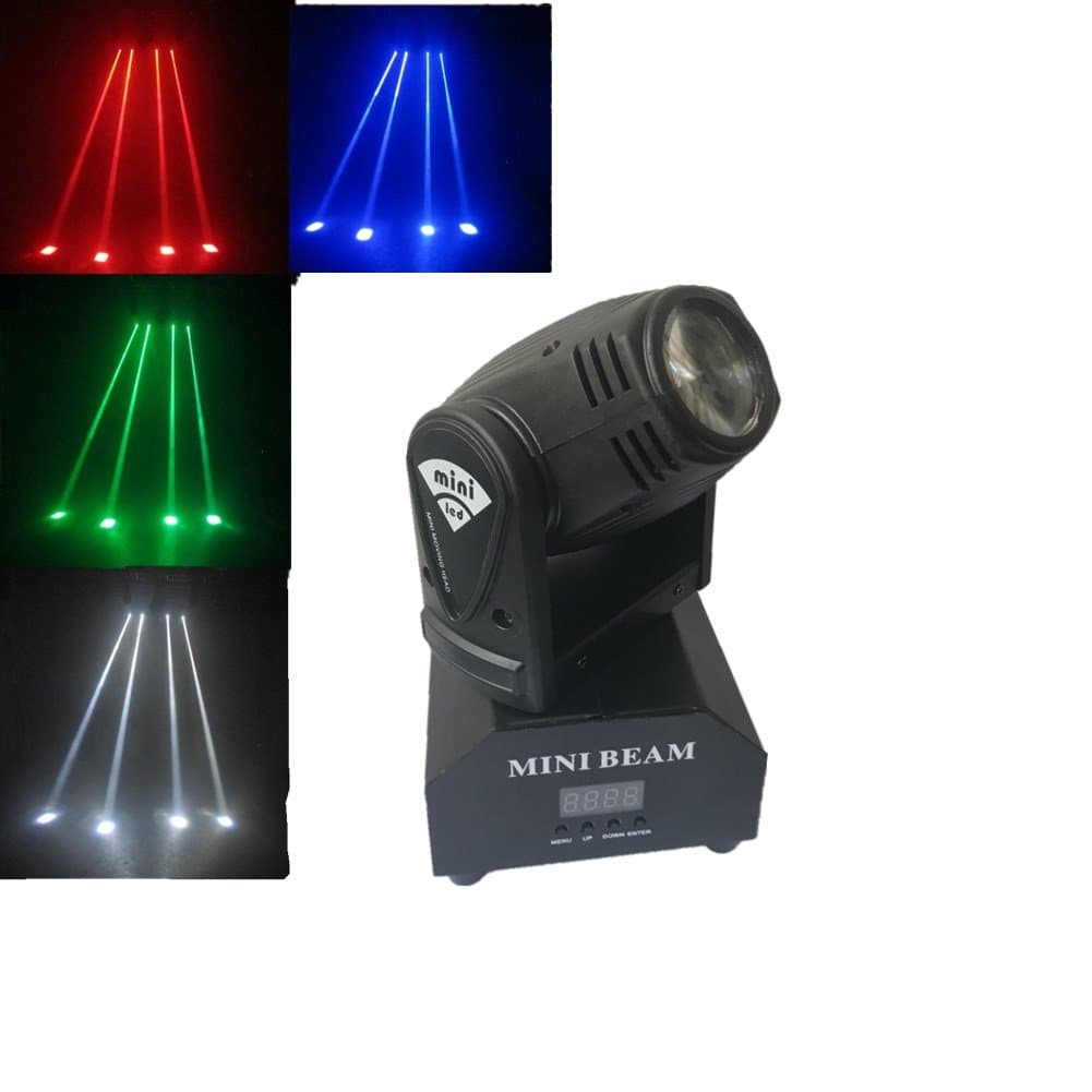 YMHWWW 10w LED Moving Head Light RGBW Stage Light Mini Moving Beams for DJ Party Disco KTV Nightclub Lives (1PCS)