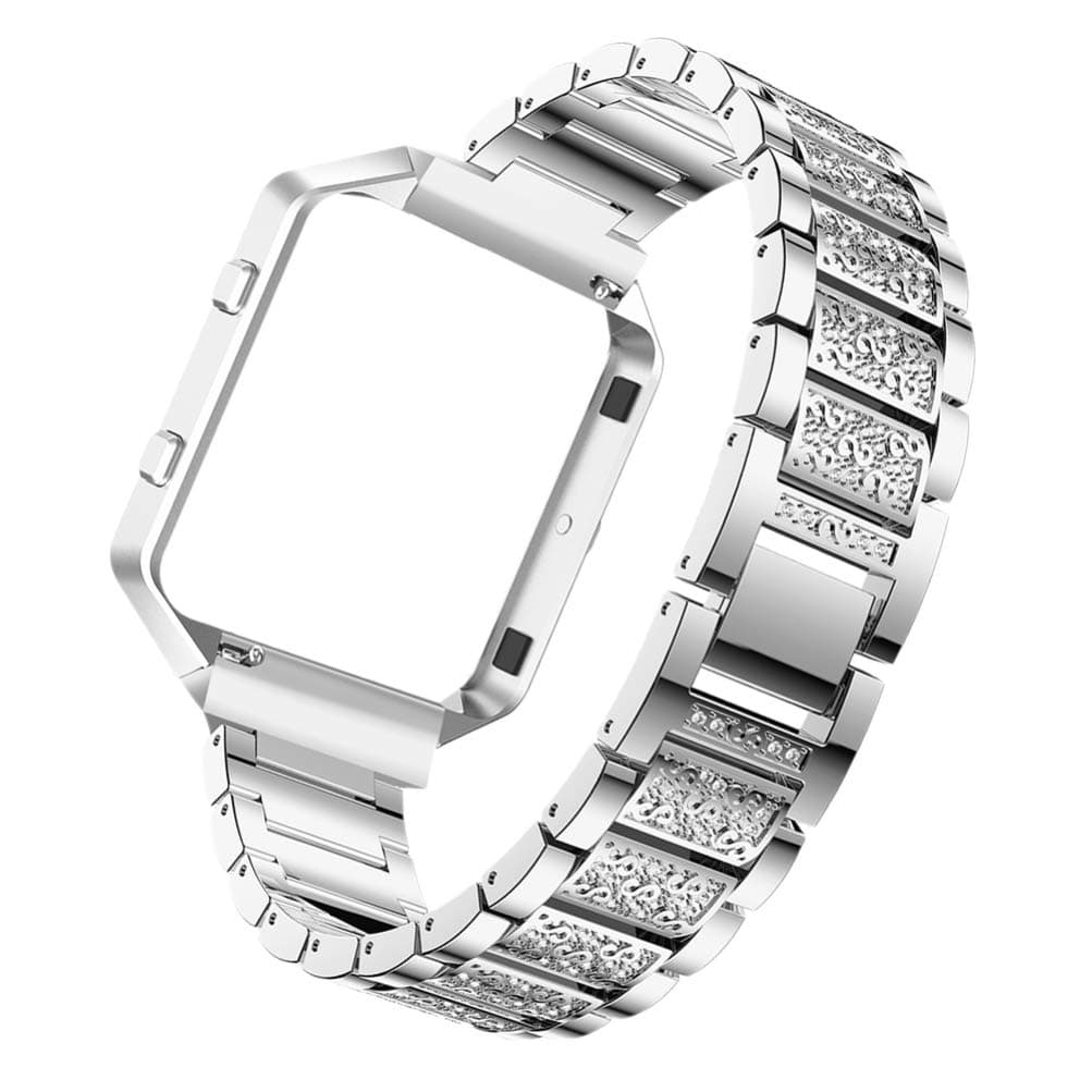 - Comaptible for Fitbit Blaze Band with Case Frame Diamond Crystal Metal Replacement Strap Watch Accessories for Women
