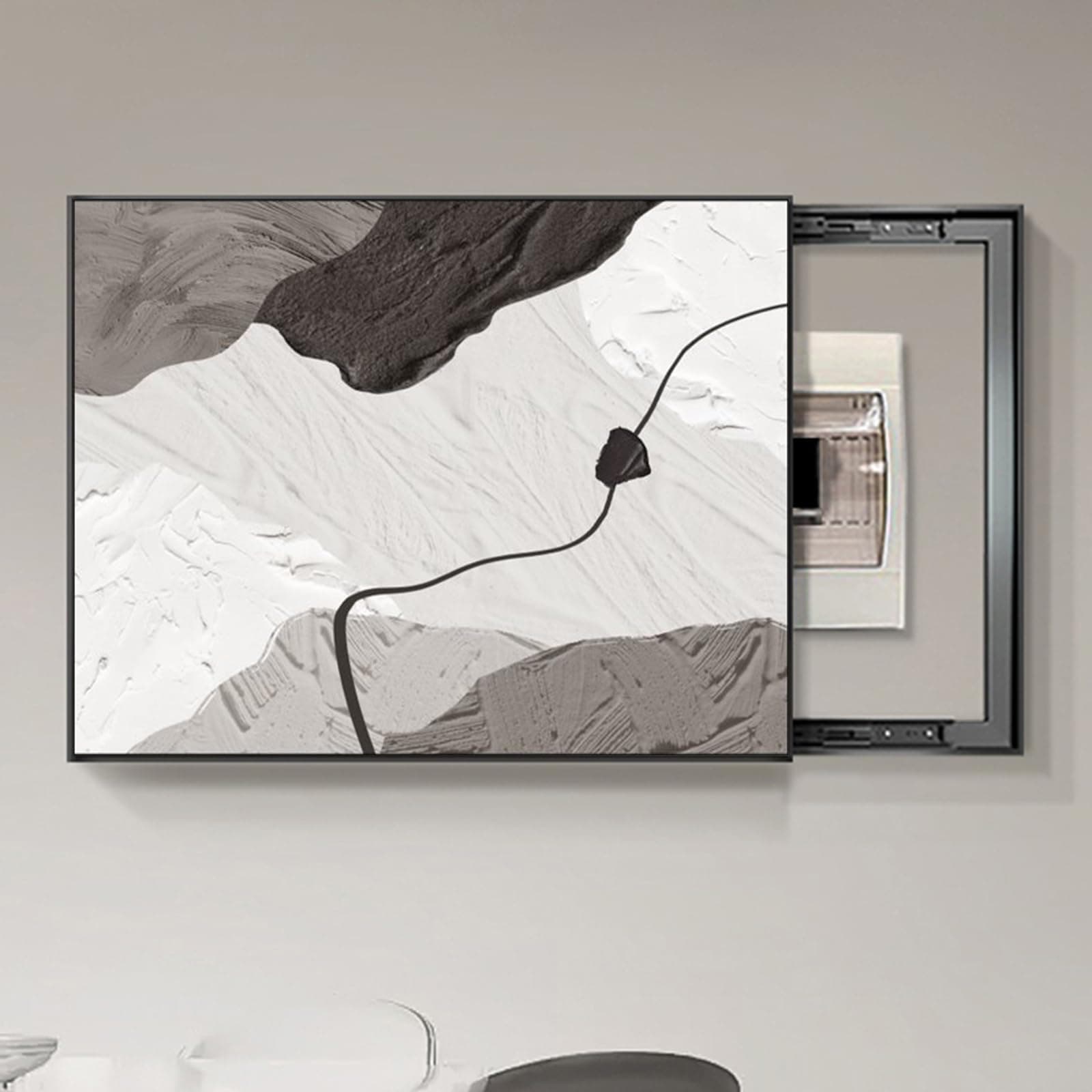 A,60X40cm, Electric Box Cover Push And Pull Modern Decorative Electric Box Cover Electric Meter Box Counters Decoration Hide Paintings Creative Simple Design Distribution Box Painting [Energy Class A]