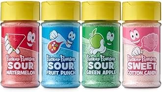 Pucker Powder Dessert Topping Assortment Pack - Candy, Ice Cream Topper, Cupcake and Cake Topper, Gift Pack, Kids Parties, Cocktail Rimmer - 4 Pack