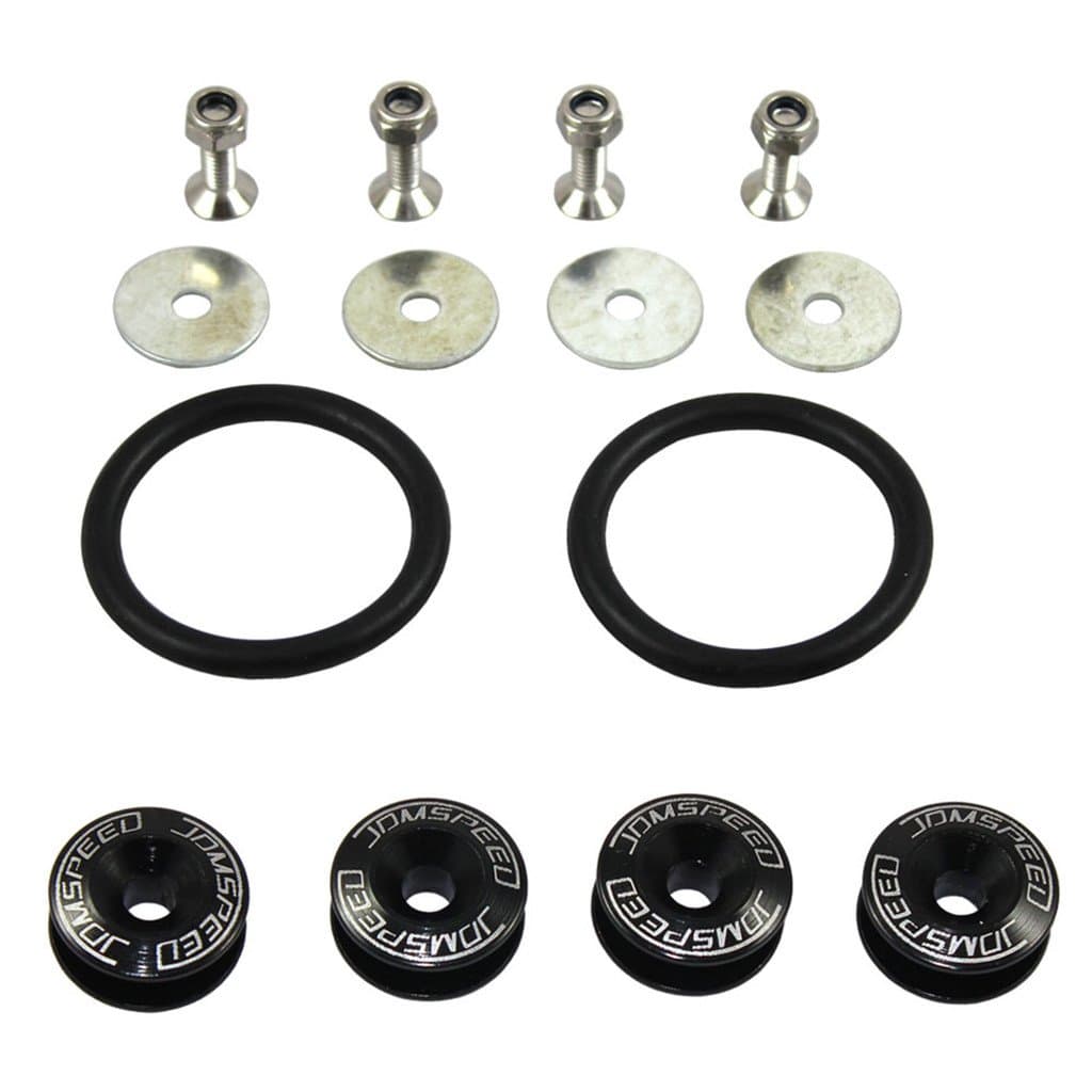 Black Universal CNC Billet Bumper Trunk Quick Release Fastener Kit