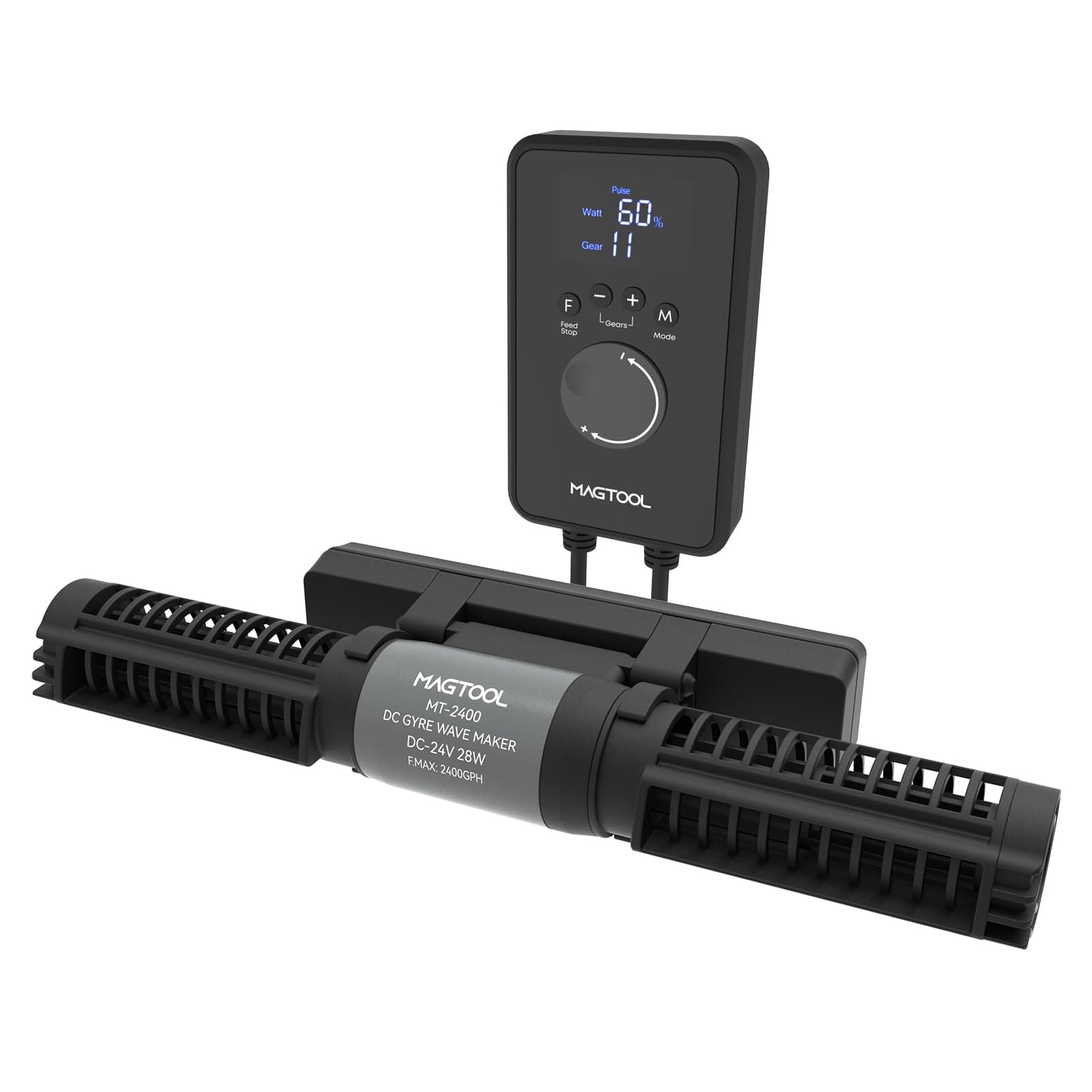 MagTool Wave Maker for Aquarium, Gyre Wavemaker, 1600-4200GPH Adjustable Cross Flow Wave Maker with Sine Wave Tech(MT-2400)