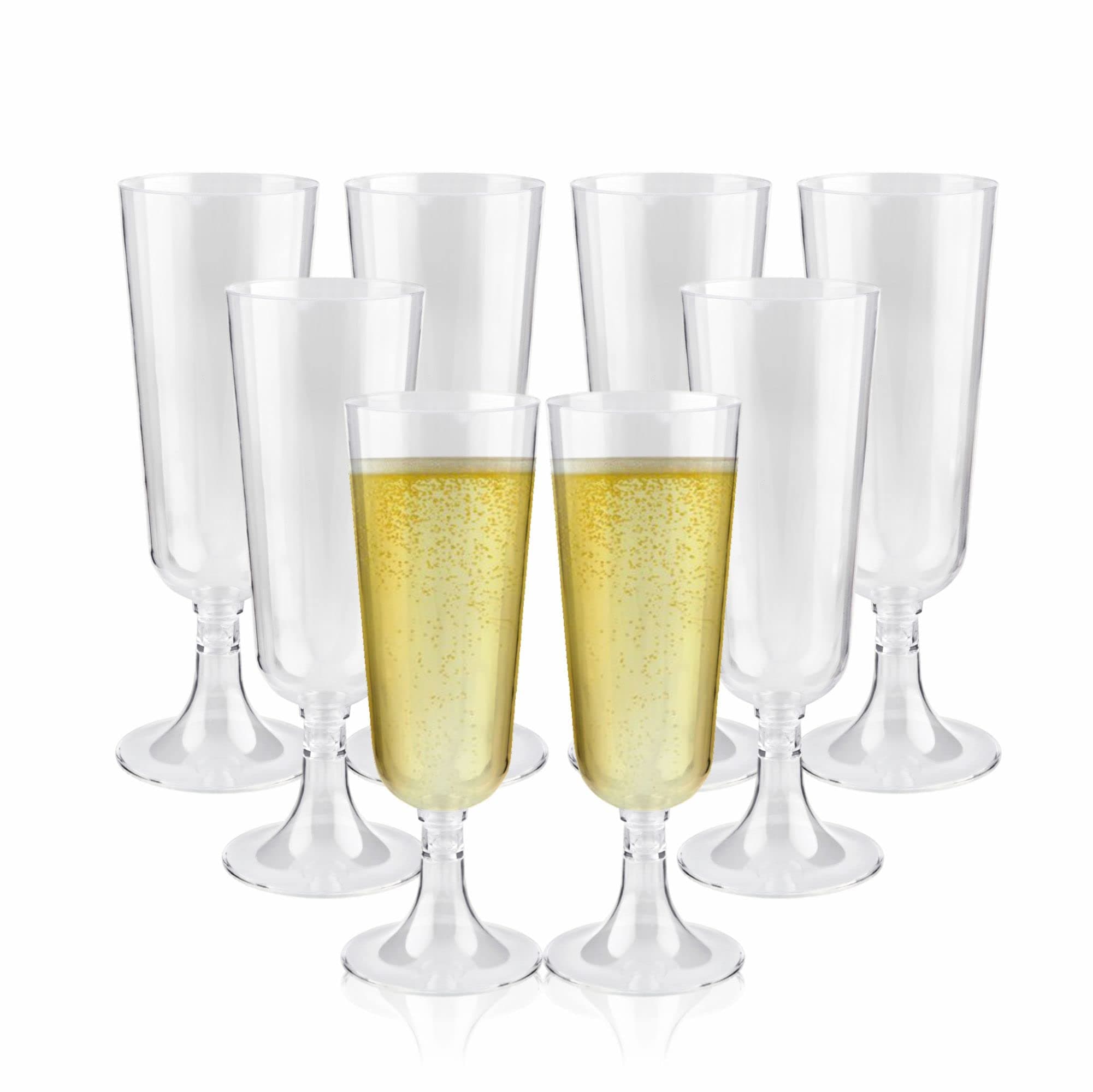 LORD C Champagne Flutes Plastic Clear Design Multi Use Glassware Reusable Modern and Elegant Gift Set for Men Women Indoor Outdoor Wedding Anniversary Christmas Wine Birthday Garden Party 200ml (8)