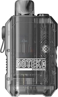 Aspire Gotek X Vape Kit E Cigarette Starter Vape, Smooth MTL & RDTL Vaping, Built-In 650mAh Battery, Inhale Activated, 10-13W, Multiple Safety Features, TPD Compliant Ecig, 2ml No Nicotine (Black)