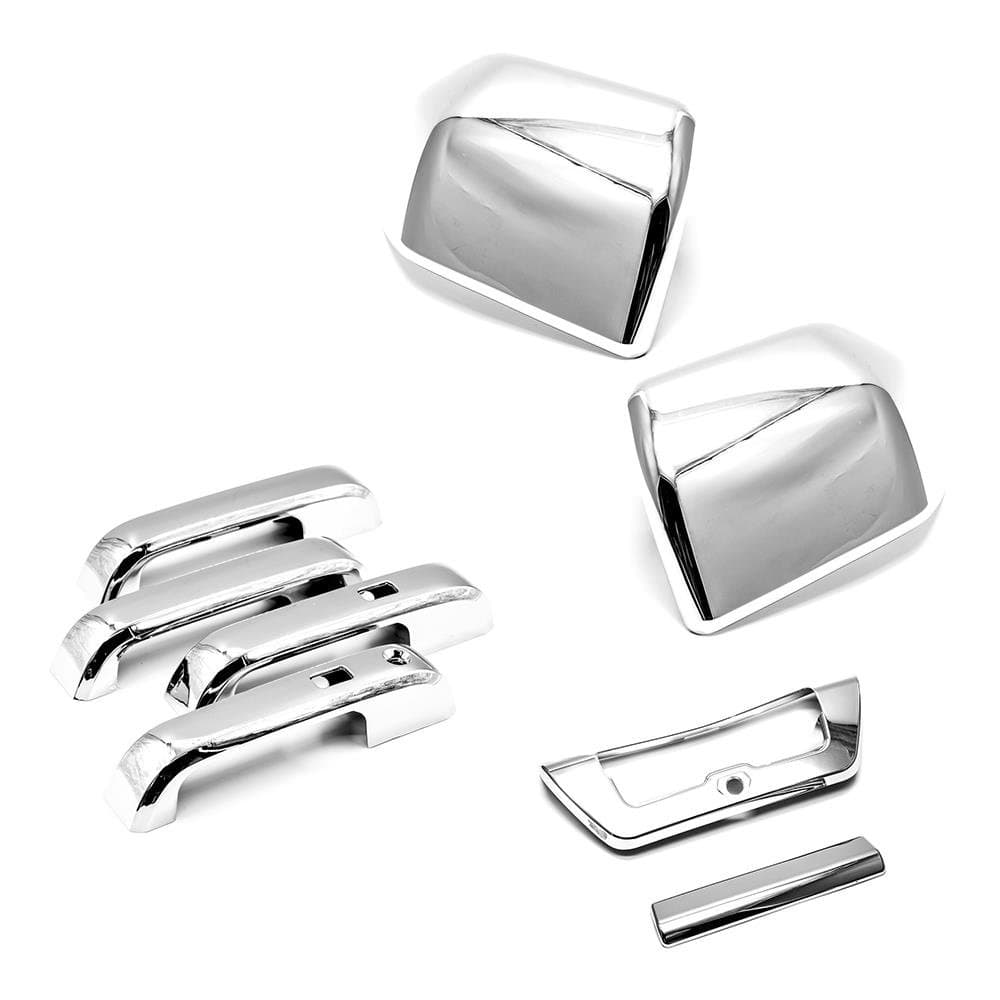 Sizver Chrome Combo Set Mirrors+Handles+Tailgate for 2015 2016 2017 Ford F-150