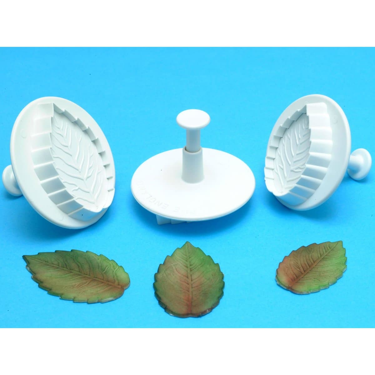 Veined Rose Leaf Plunger 3 piece cutter set