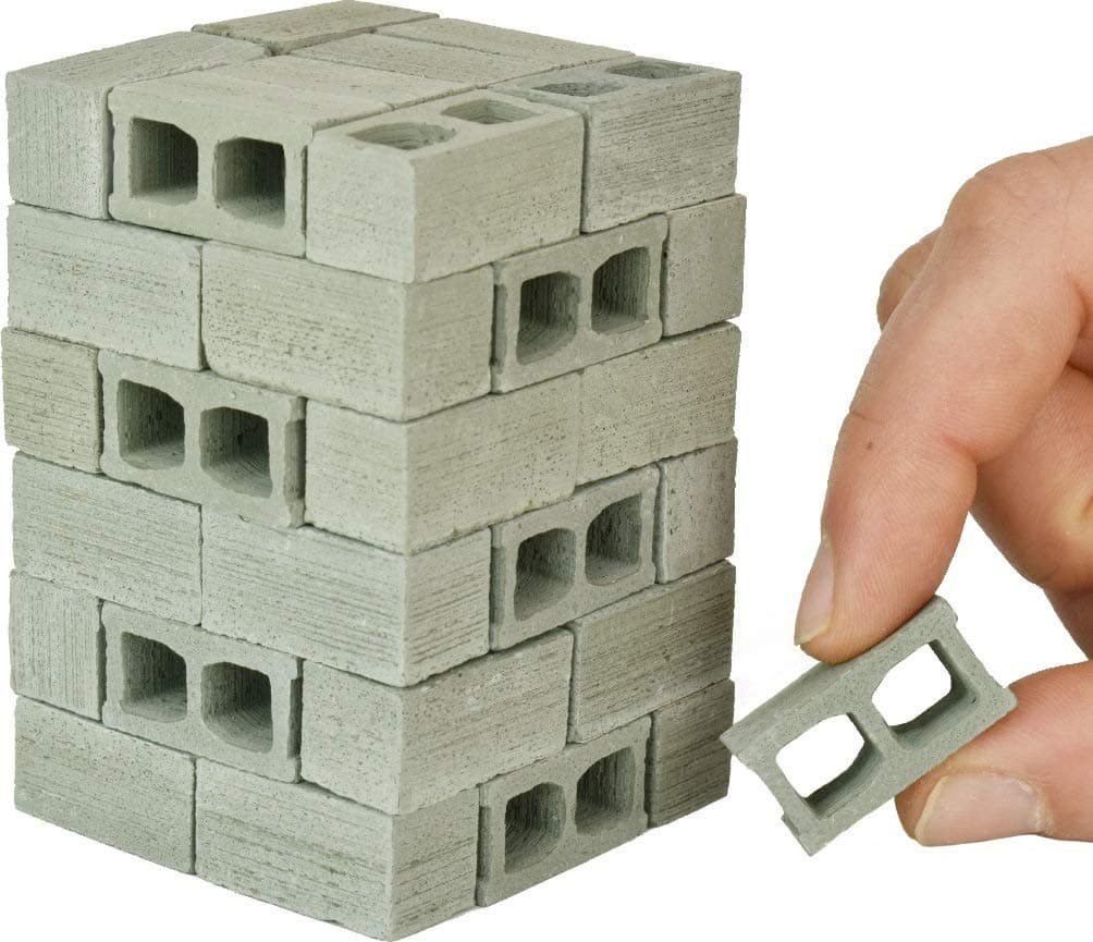 Mini Cinder Blocks, 48 Pack, 1/12 Scale
