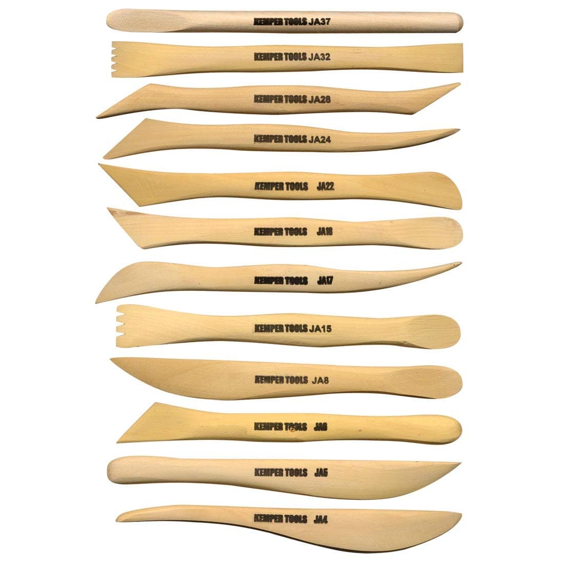 12 PC Kemper Tool Set For Clay, Pottery Sculpture - Made of Boxwood - JAS - 6"