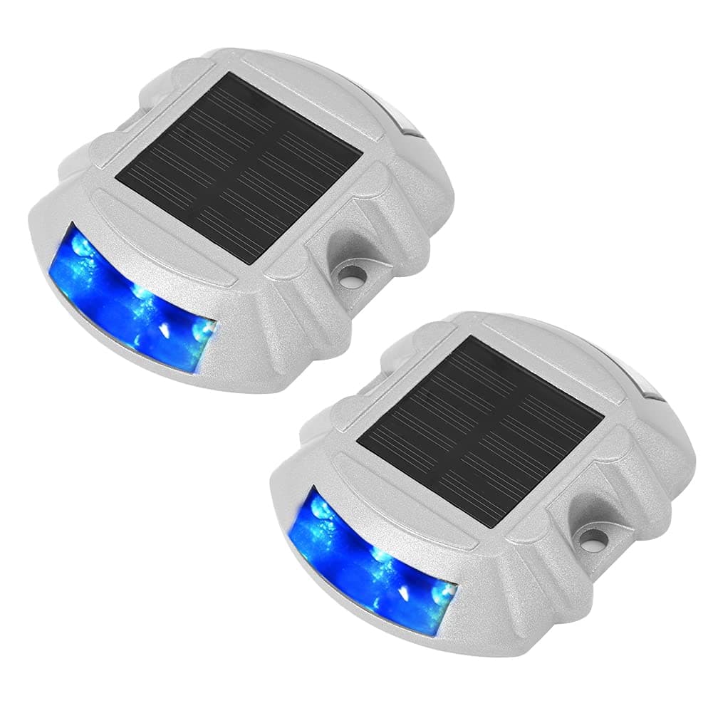 2 Pack Solar Deck Lights LED Driveway Lights for Step Sidewalk Stair Boat Garden Ground Pathway Yard