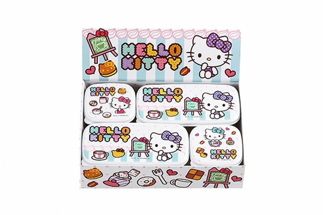 HELLO KITTY ( halo - Kitty ) Cafe Love sealed container 4pc set E A KT-105