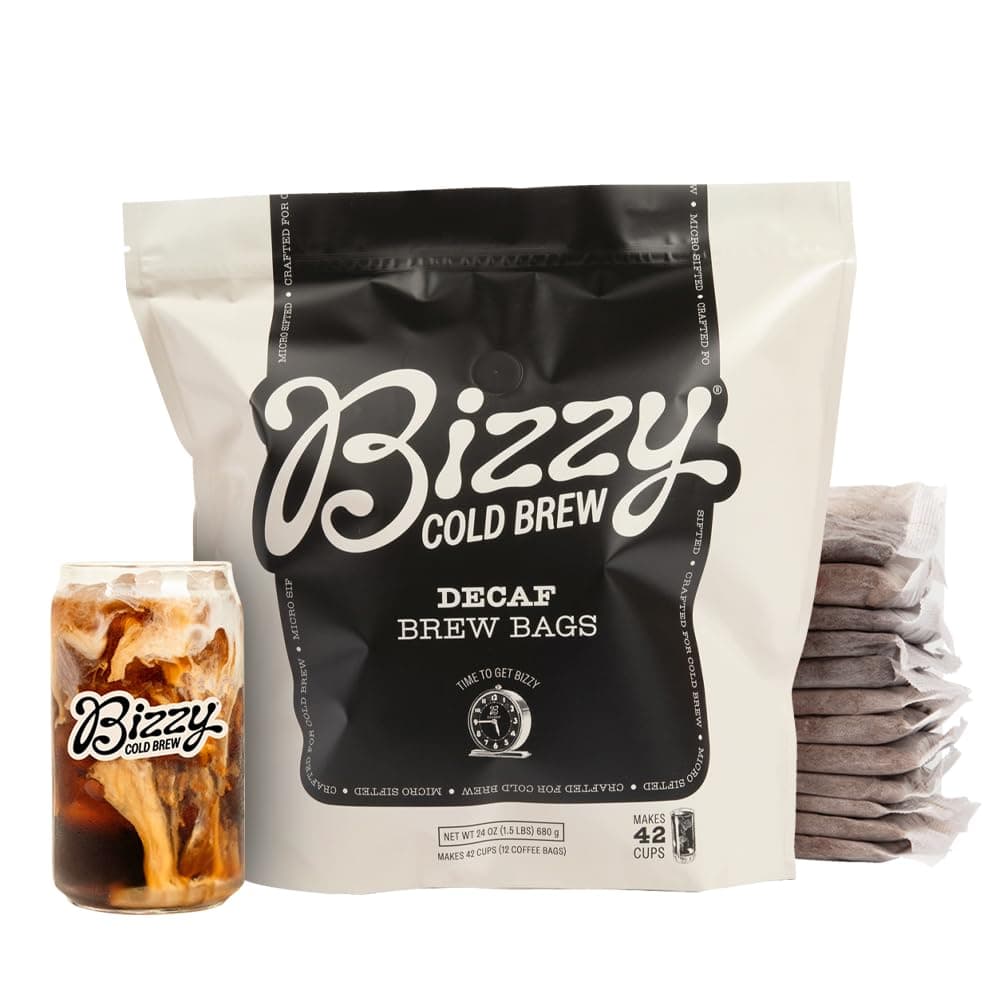 Cold Brew Coffee | Decaf Blend | Water Process | Coarse Ground Coffee | Micro Sifted | Specialty Grade | 100% Arabica | Brew Bags | 12 Count | Makes 42 Cups