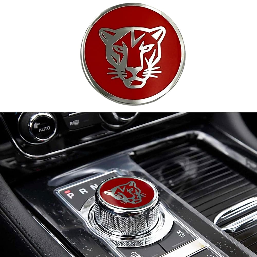 MAXDOOL Panel Frame Cover Trim Accessories Gear Shift Knob Cover Decoration Trim Sticker for Jaguar XF XE XJ F-Pace (Red)
