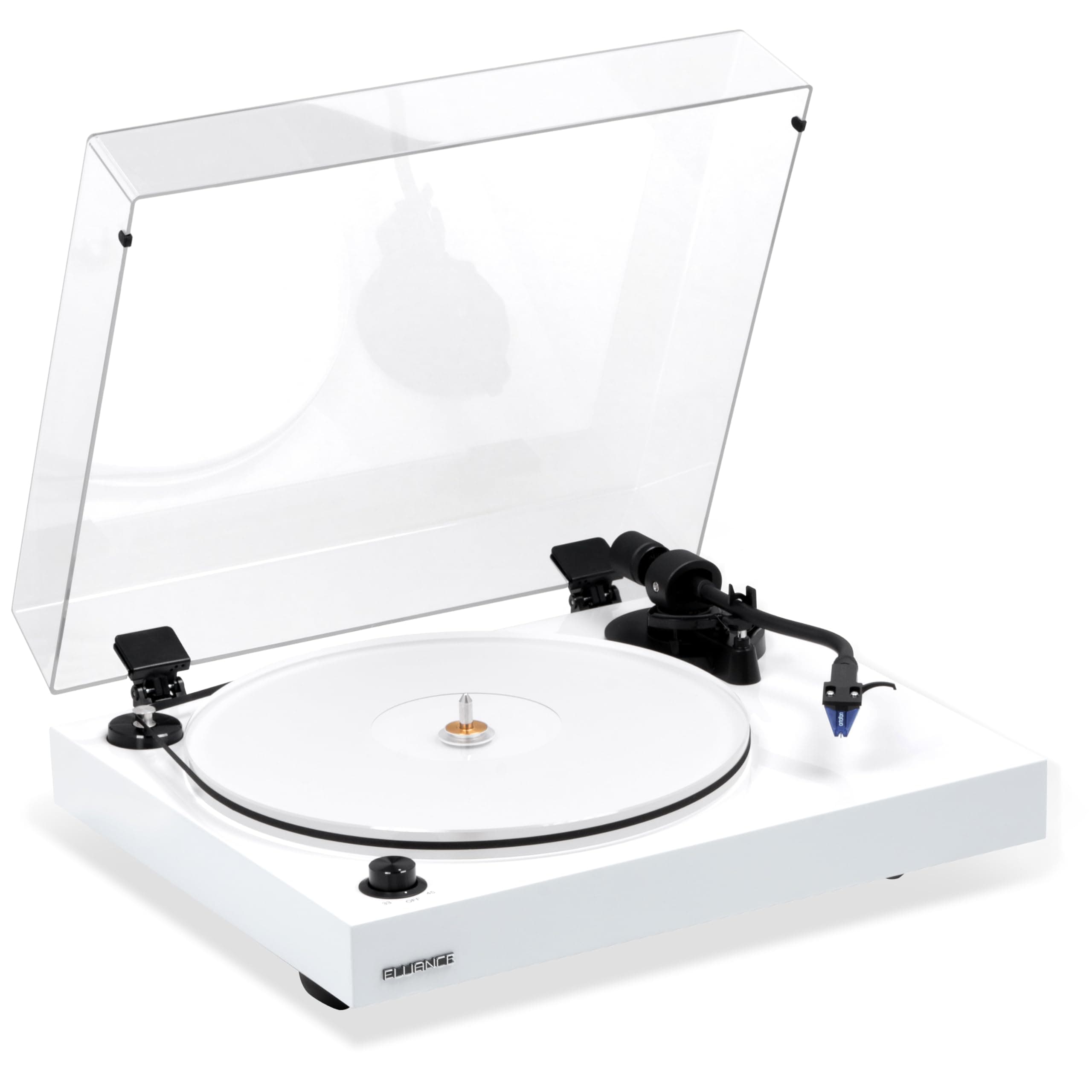Fluance RT85 Reference High Fidelity Vinyl Turntable Record Player with Ortofon 2M Blue Cartridge, Acrylic Platter, Speed Control Motor, Solid Wood Plinth, Vibration Isolation Feet - Piano White