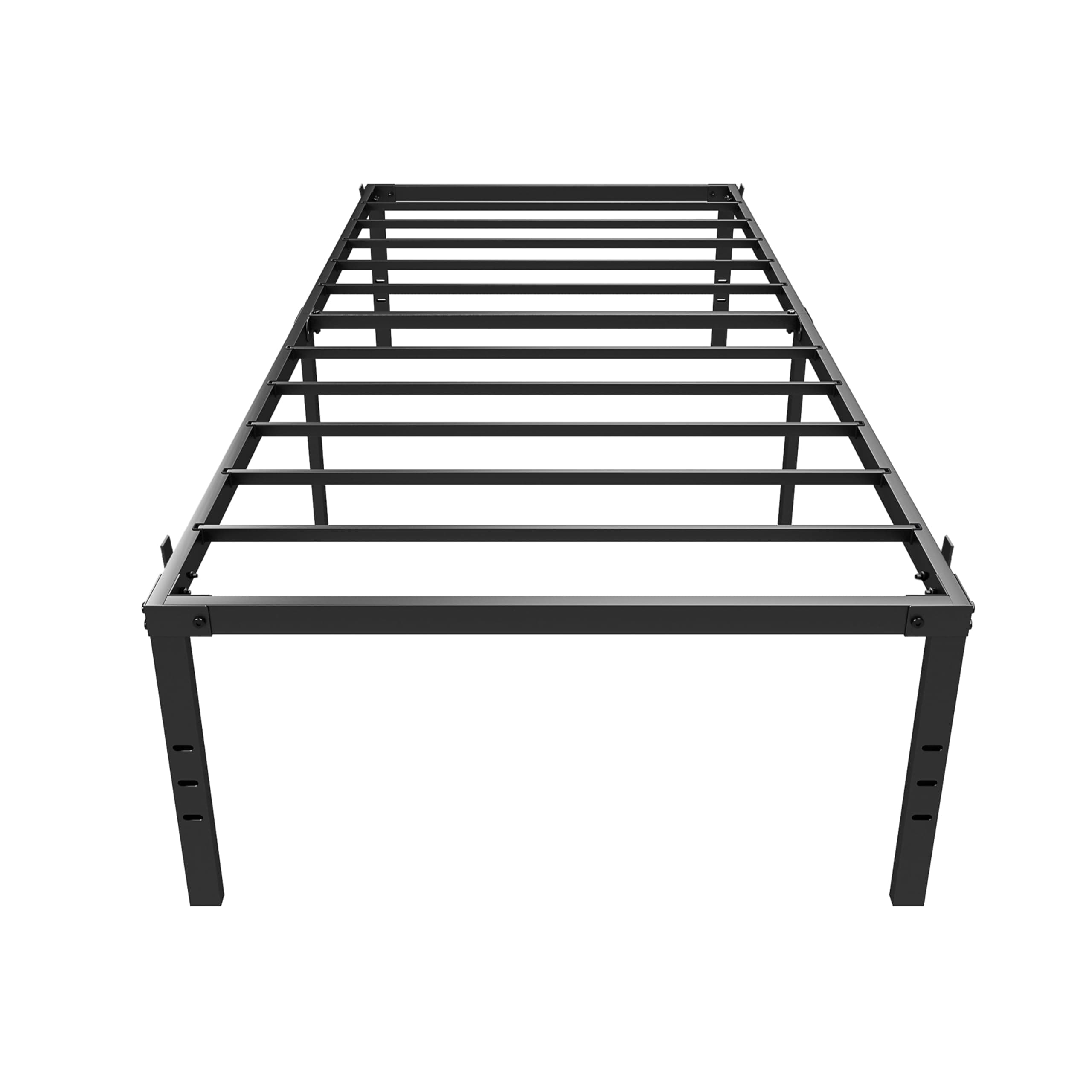 Twin Size Metal Bed Frame | Durable Black Metal Frame with 45.7 cm Under Bed Storage | 270KG Weight Capacity | Sleek Rectangular Shape | Noise-Free Steel Slats | 95 x 190 x 45.7 cm