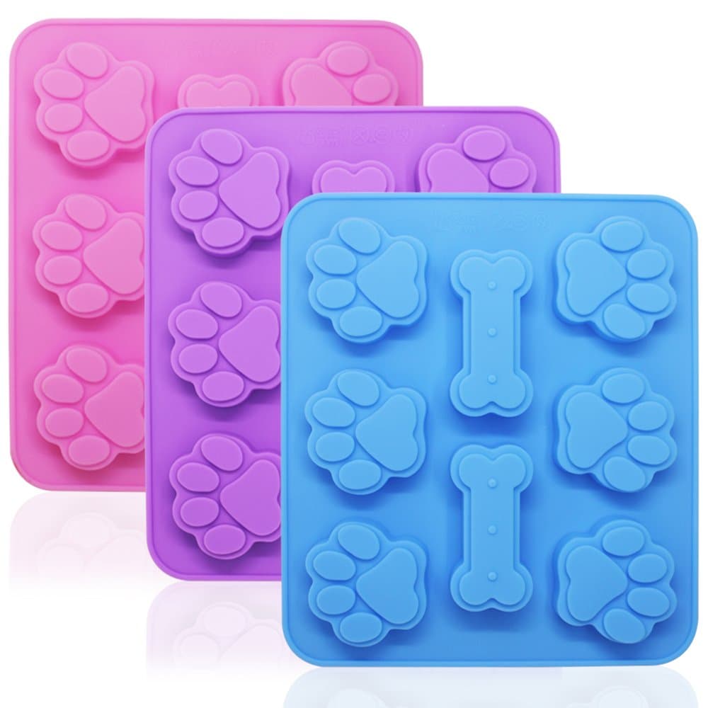 FineGood, Silicone Ice Cube Mold, Dog Cookie Shape 6*Bone + 18*PAW