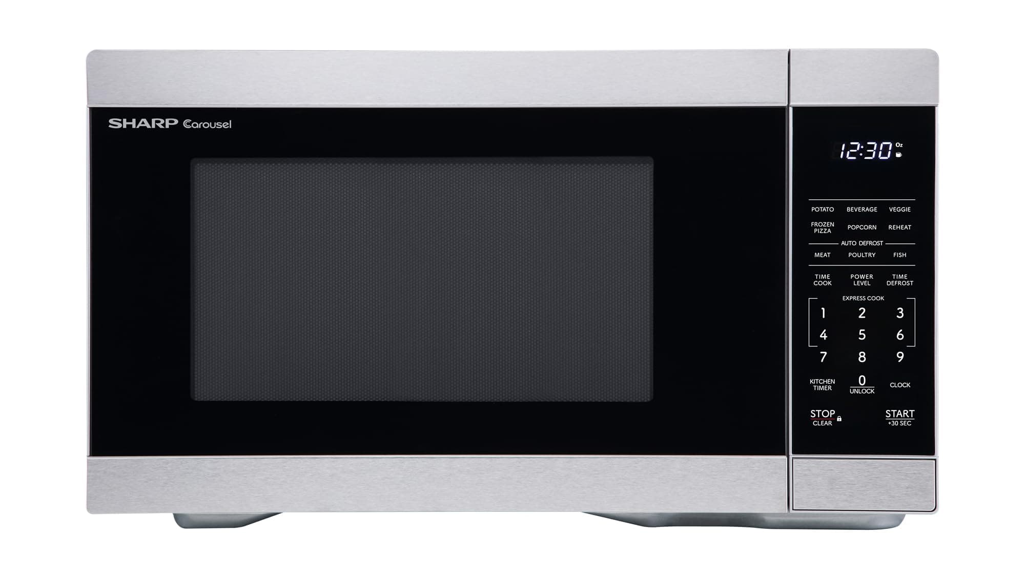 Countertop Microwave Oven with Removable 12.4" Carousel Turntable, 1000 Watt, 1.1 Cubic Feet, Stainless Steel