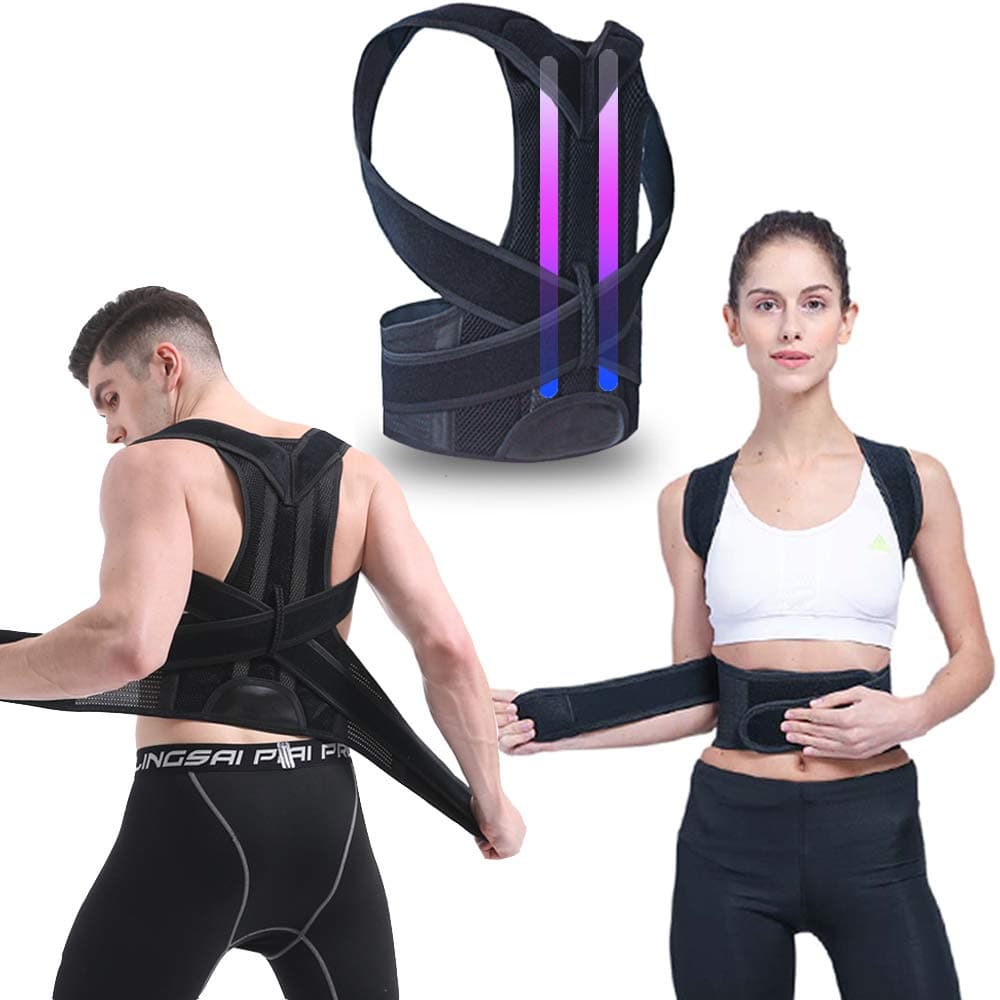 Back Braces for Posture Correction with Dual GFRP Brace Bars Support | Back Support/Back Straightener Posture Corrector for Women and Men (M)