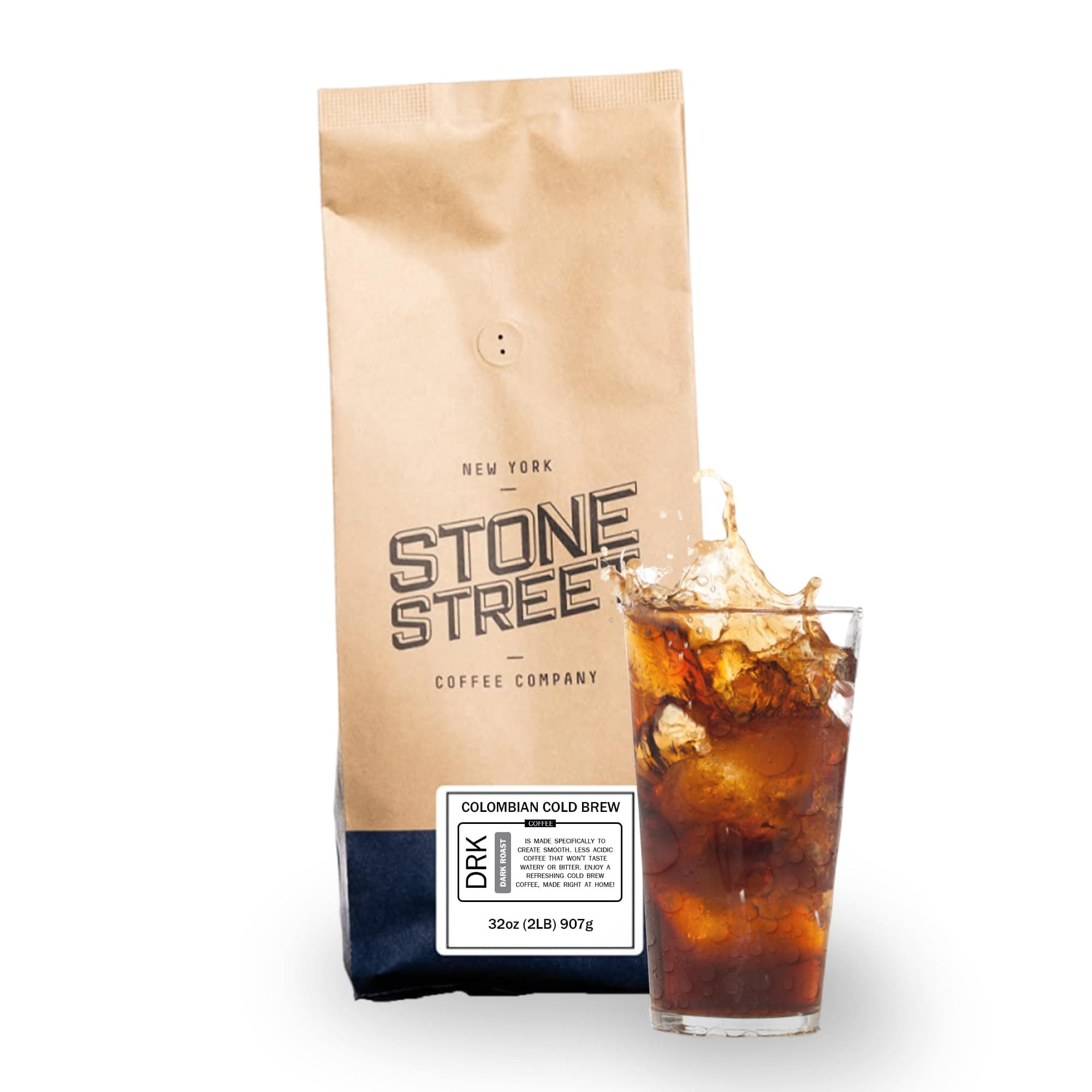 Cold Brew Coffee, Strong & Smooth Blend, Low Acid, 100% Arabica, Gourmet Coffee, Whole Bean, Dark Roast, Colombian Single Origin, 2 LB