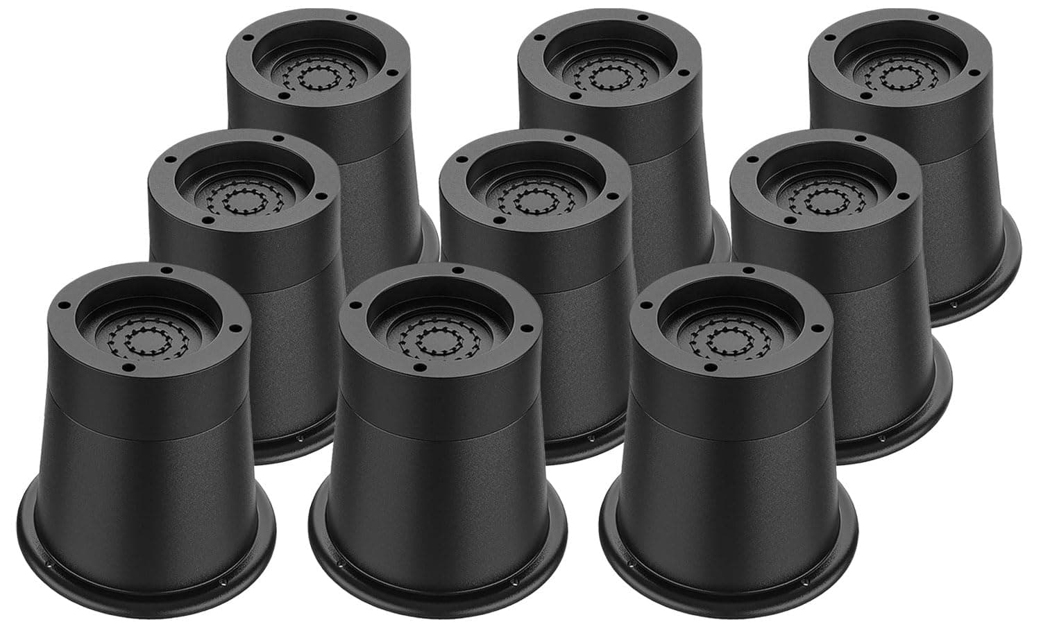 Round Bed Risers 3 inch Heavy Duty,Elevation in Heights 2 or 3 Inch Circle Furniture Risers for Chair Table and Desk Legs Lifting，Adjustable Bed Lifts Risers(Pack of 9 Riser,Black)