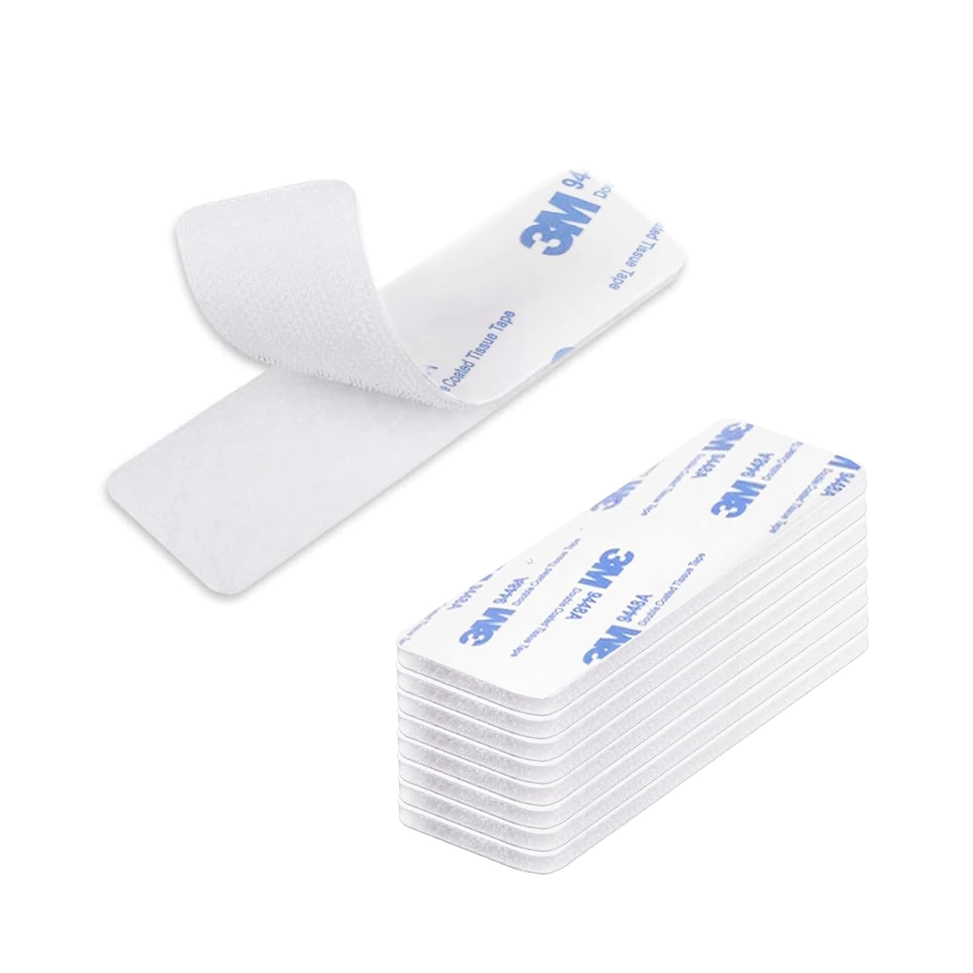 10pcs Hook and Loop Strip Tape, 50x100mm (2" x 4") Self Adhesive Sticky Back Double Sided Tape Heavy Duty Strong Reusable Wall Fastener Tape - White