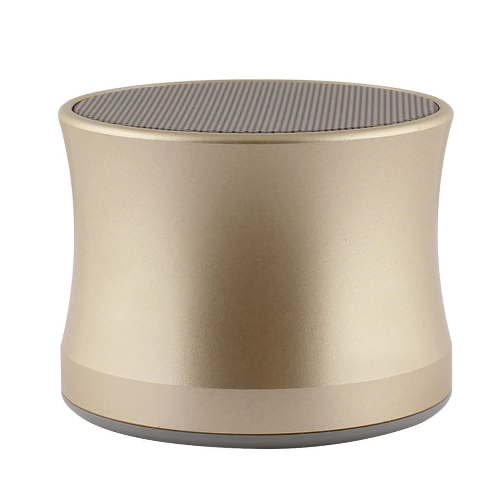 Ellecan Portable Wireless Mini Speaker, Speakers for Computer/TV, Enhanced Bass, Metallic Feeling, Built-in Mic, Works with IOS, Android, for Outdoor Indoor Use- Gold