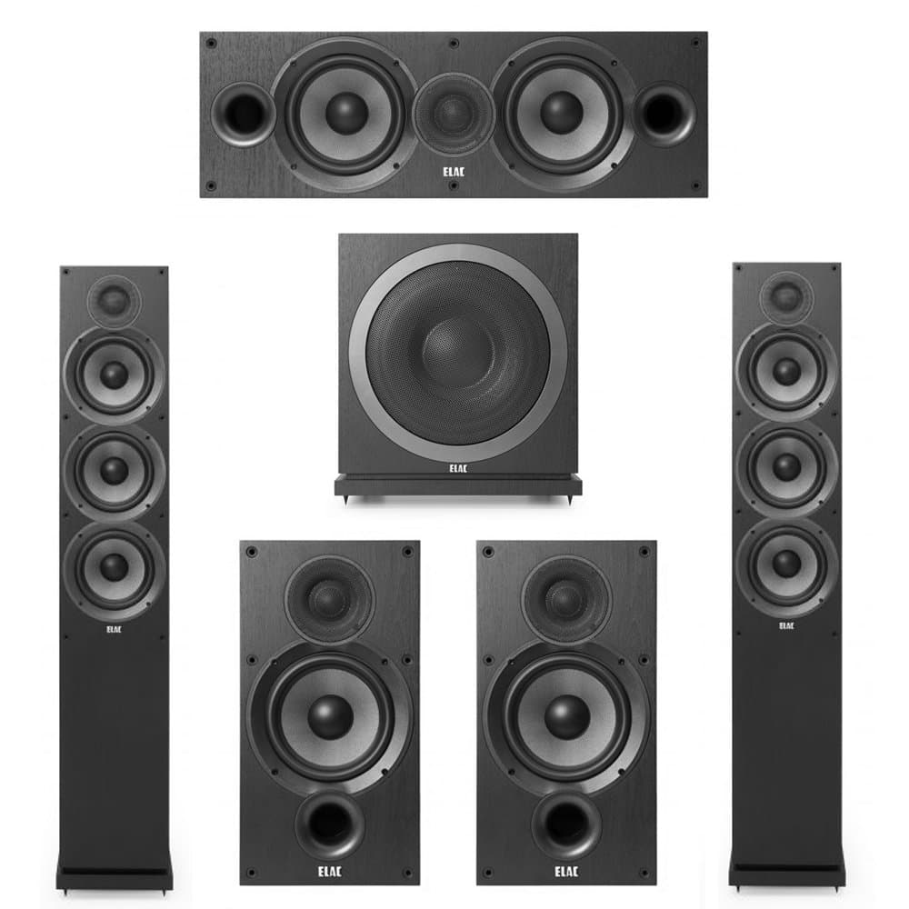 Elac Debut 2.0-5.1 System with 2 F6.2 Floorstanding Speakers, 1 C6.2 Center Speaker, 2 B6.2 Bookshelf Speakers, 1 Elac Sub3010 Subwoofer