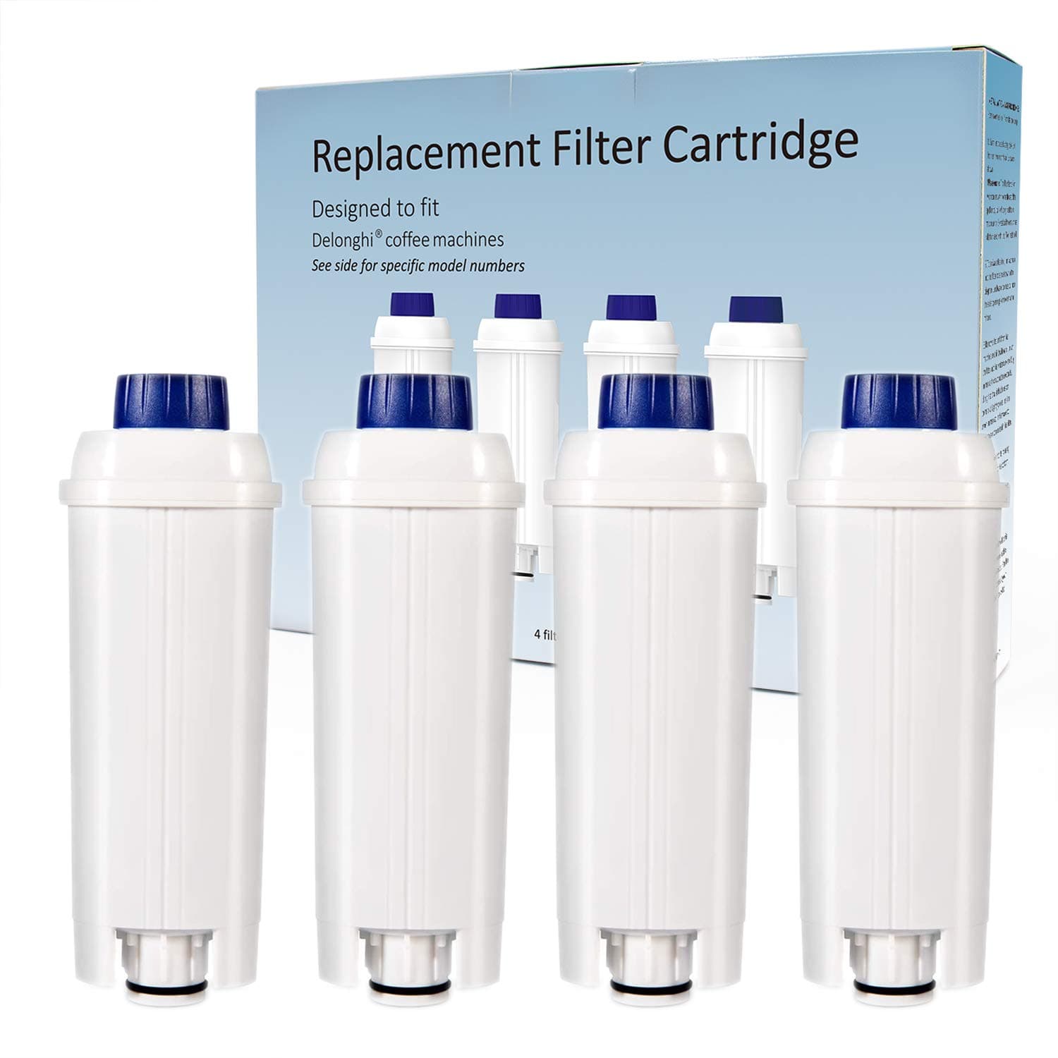 IT'S PURE Coffee Filter Replacement for DeLonghi Filter DLSC002, Compatible with ECAM, ESAM, ETAM -4 packs