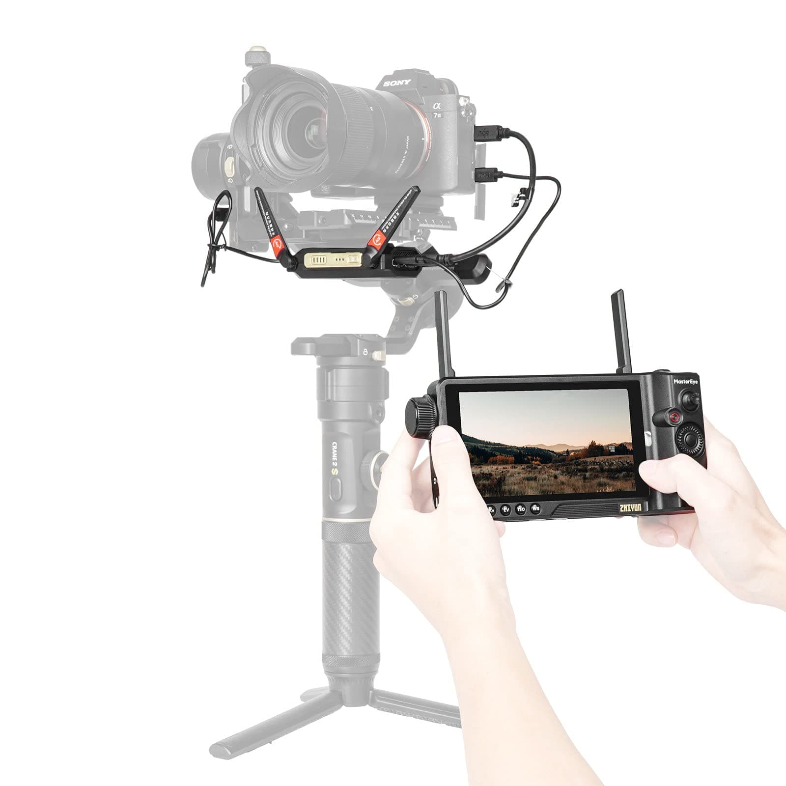 Zhiyun Mastereye Visual Controller VC100 w/Transmount Image Transmission Transmitter 3.0 Combo, Zhi yun Image Transmission System for Weebill 2, Weebill S, Crane 3S, Crane 2S- COV-04& COV-03(AI)