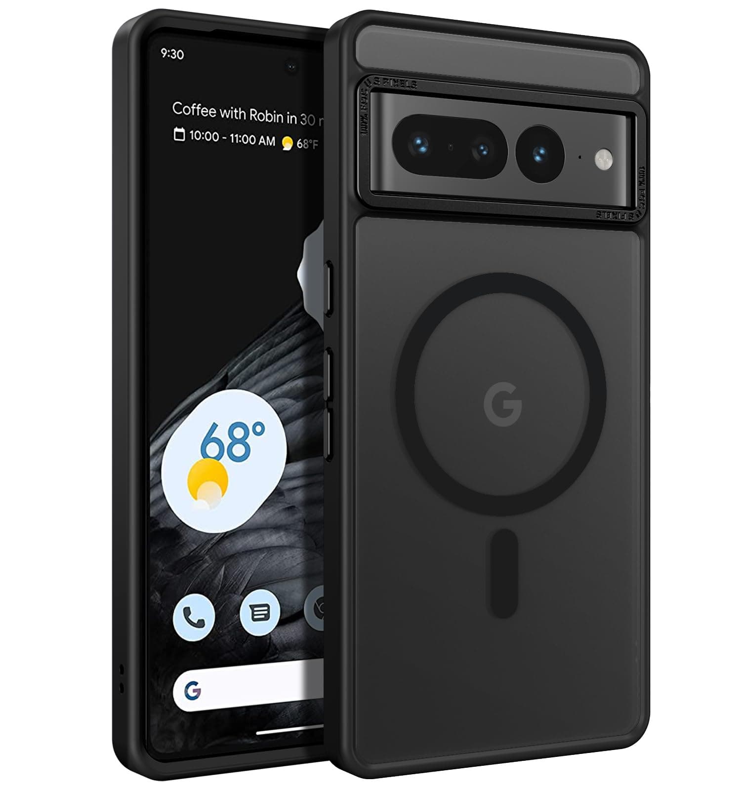 for Google Pixel 7 Pro Case [Compatible with Magsafe] Translucent Matte Magnetic Pixel 7 Pro Case Slim Thin Shockproof Women Men Protective Phone Cases for Google Pixel 7 Pro 6.7" 2022, Black