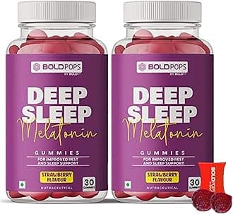 Boldfit 6mg Melatonin Sleep Gummies for Men and Women Gummies for Deep Sleep with Ashwagandha & Valerian Root for Relaxation, Rest Support & Nighttime Routine Sleep Supplements-60 Strawberry Flavor