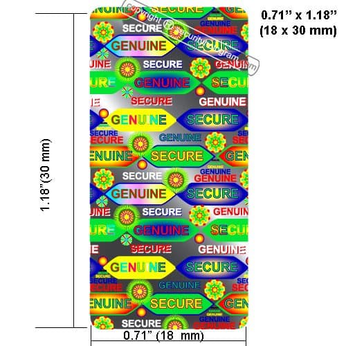 100 Seal A BoxSilver Security Holograms 1.18"X 0.71"(30mm X 18mm)3D Protective Stickers Tamper Evident